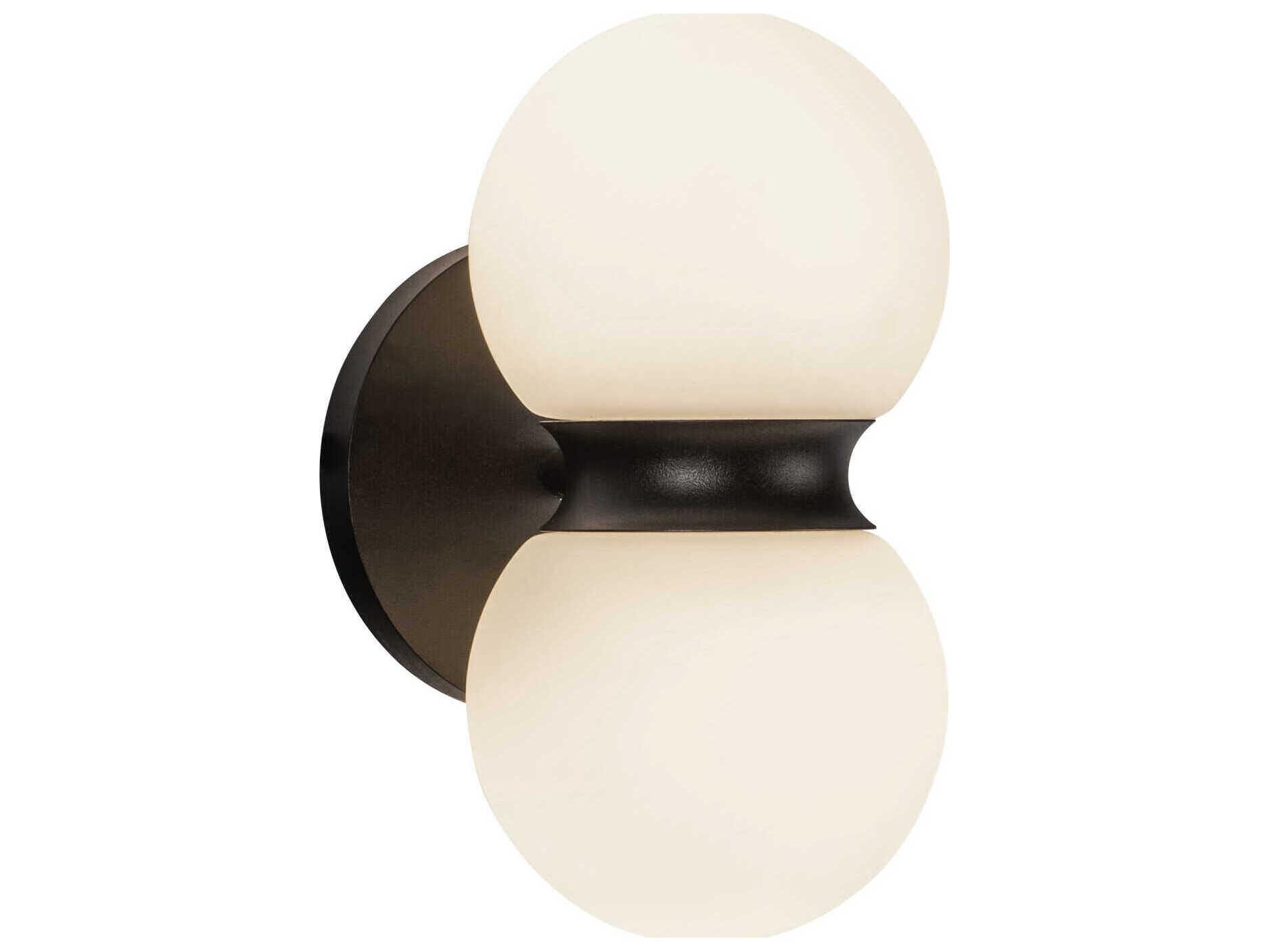 Kuzco Lighting Peri Black Matte Opal Glass Wall Sconce