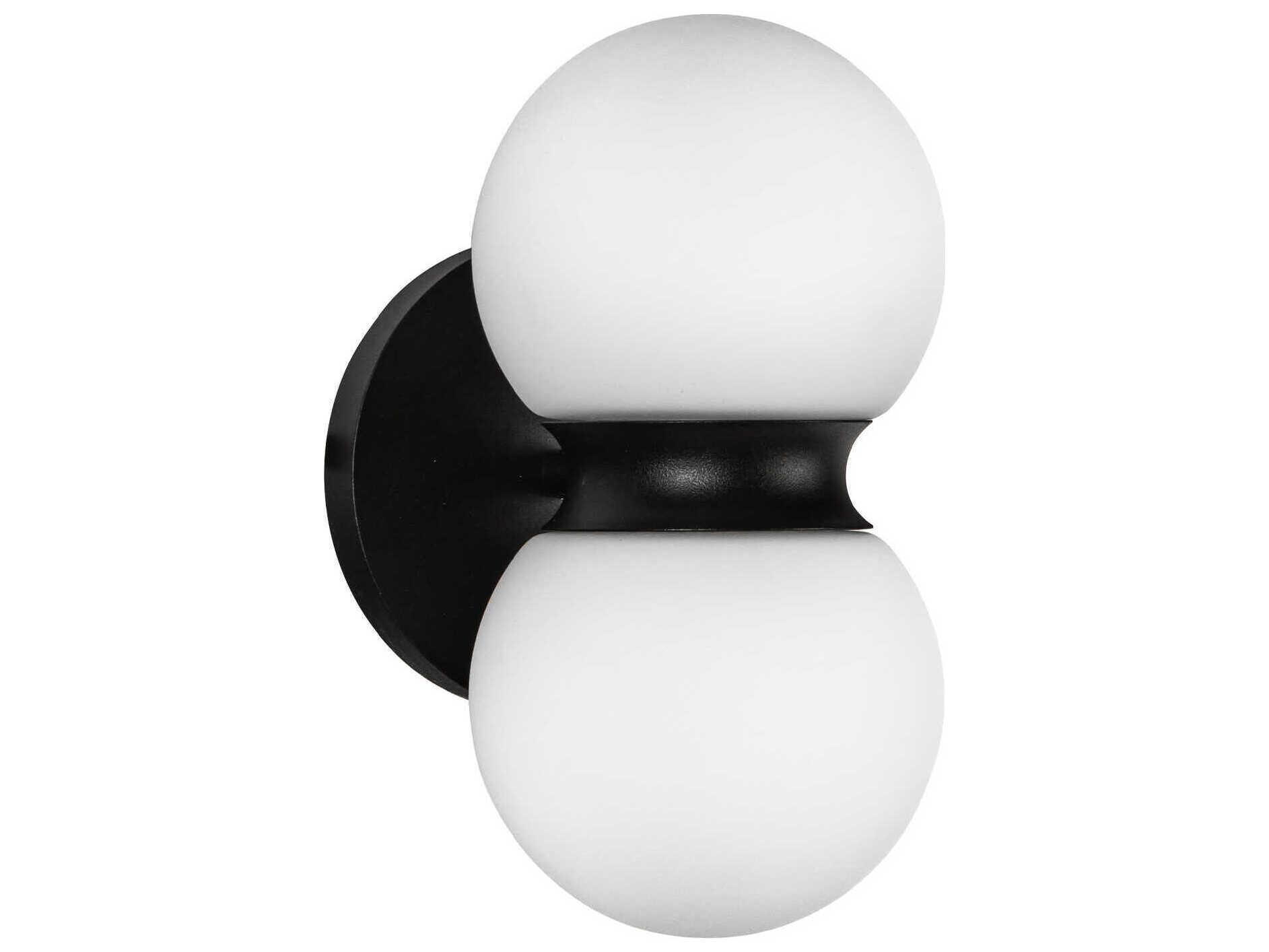 Kuzco Lighting Peri Black Matte Opal Glass Wall Sconce