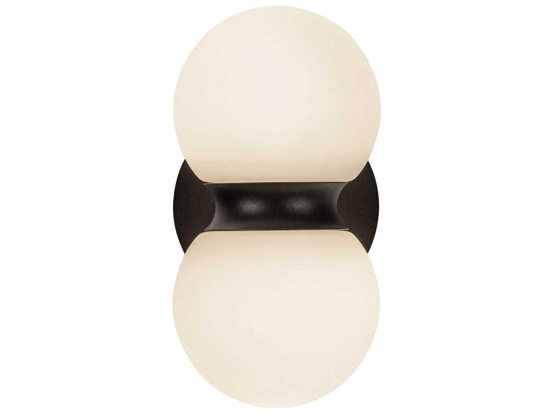 Kuzco Lighting Peri Black Matte Opal Glass Wall Sconce