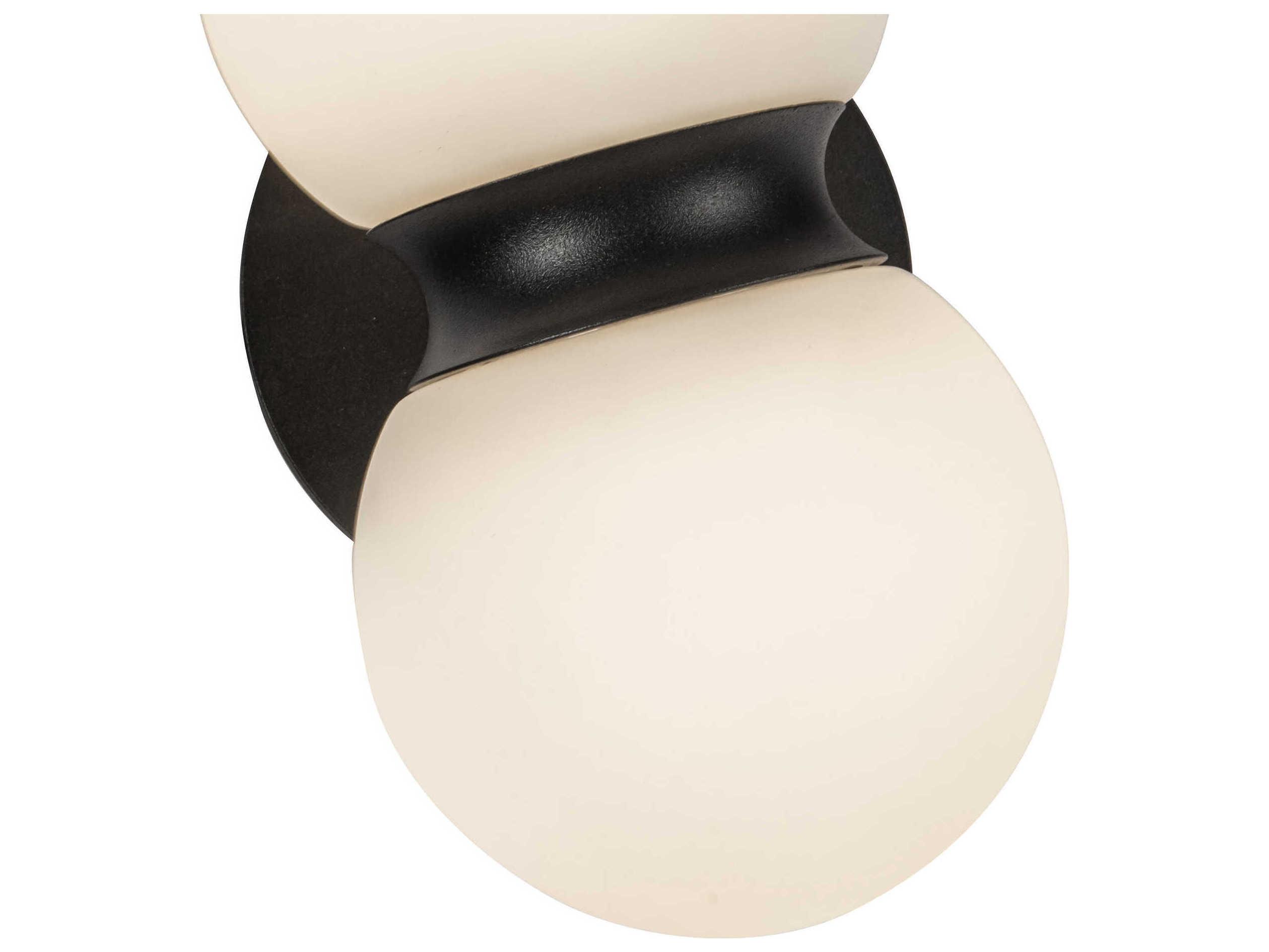 Kuzco Lighting Peri Black Matte Opal Glass Wall Sconce