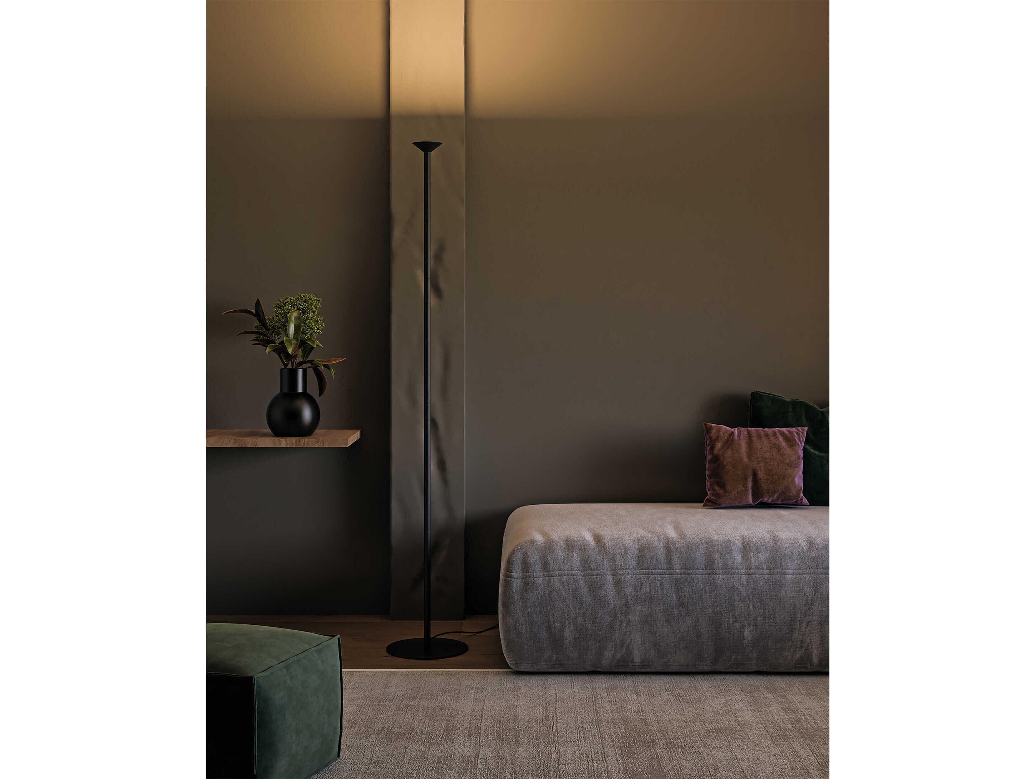 Kuzco Lighting Valor Black Clear Glass Floor Lamp