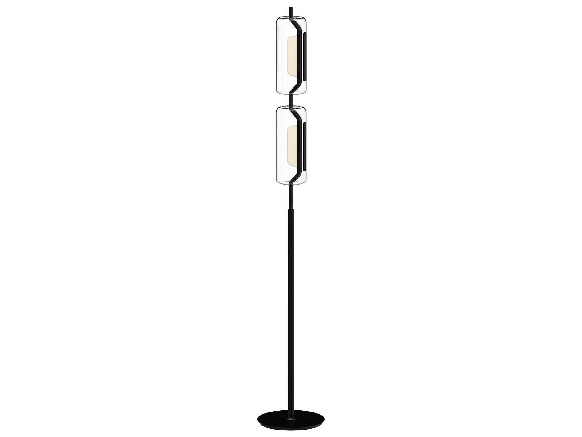 Kuzco Lighting Hilo Black Clear Glass Floor Lamp