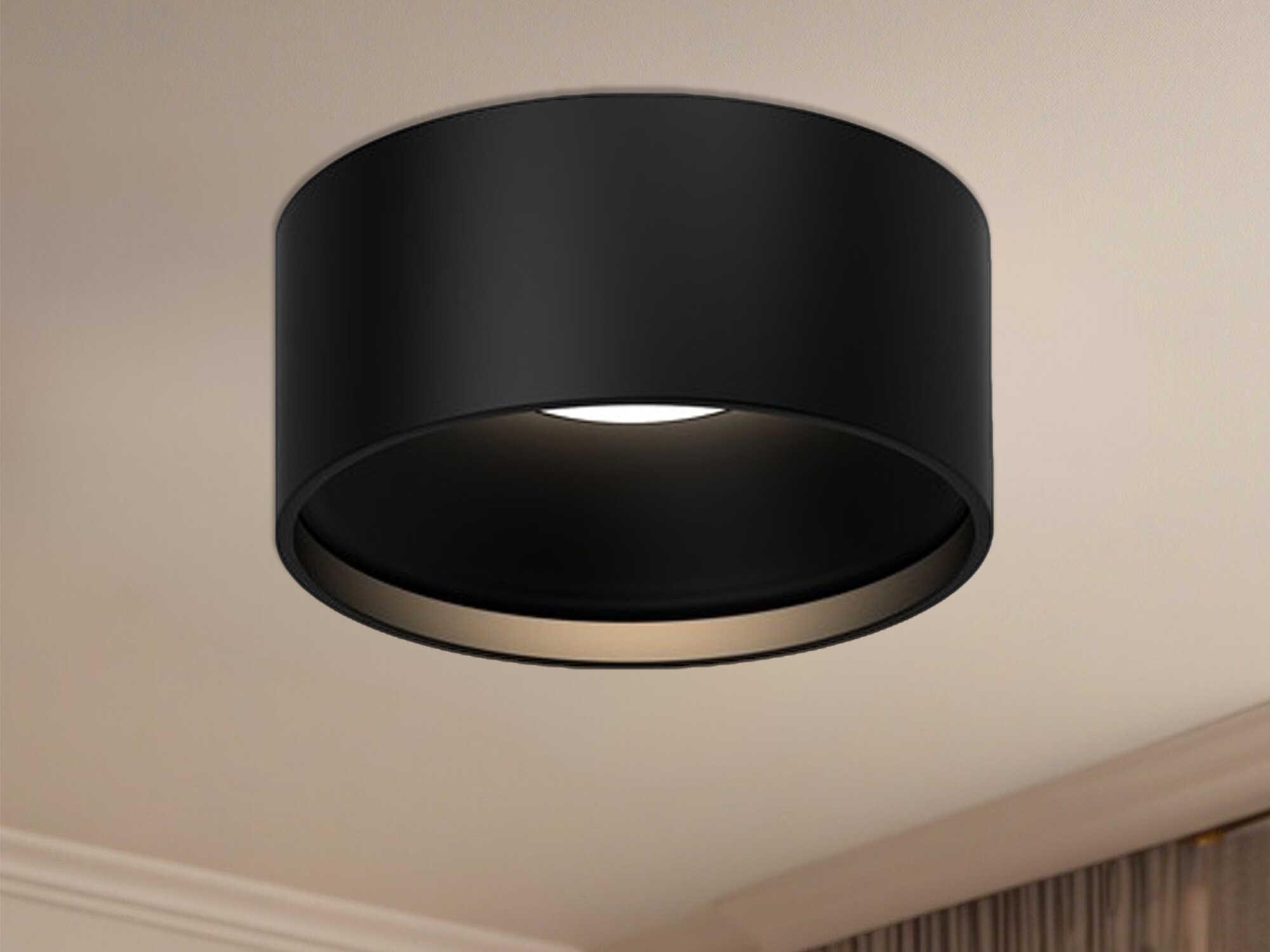 Kuzco Lighting Lucci Black Cylinder Flush Mount