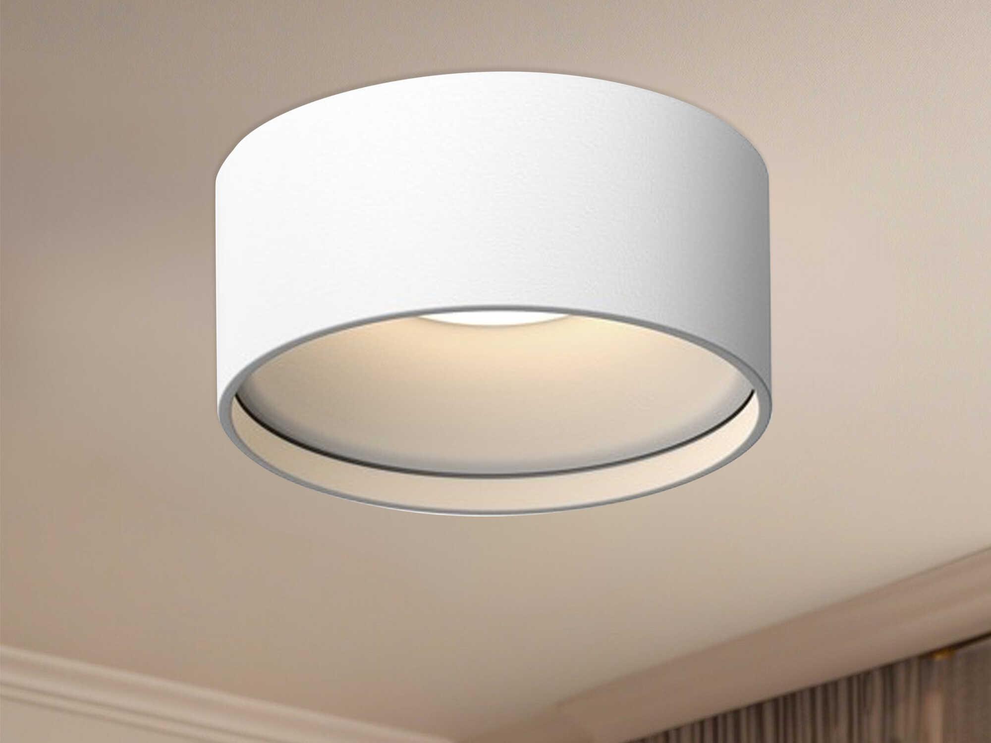 Kuzco Lighting Lucci White Cylinder Flush Mount