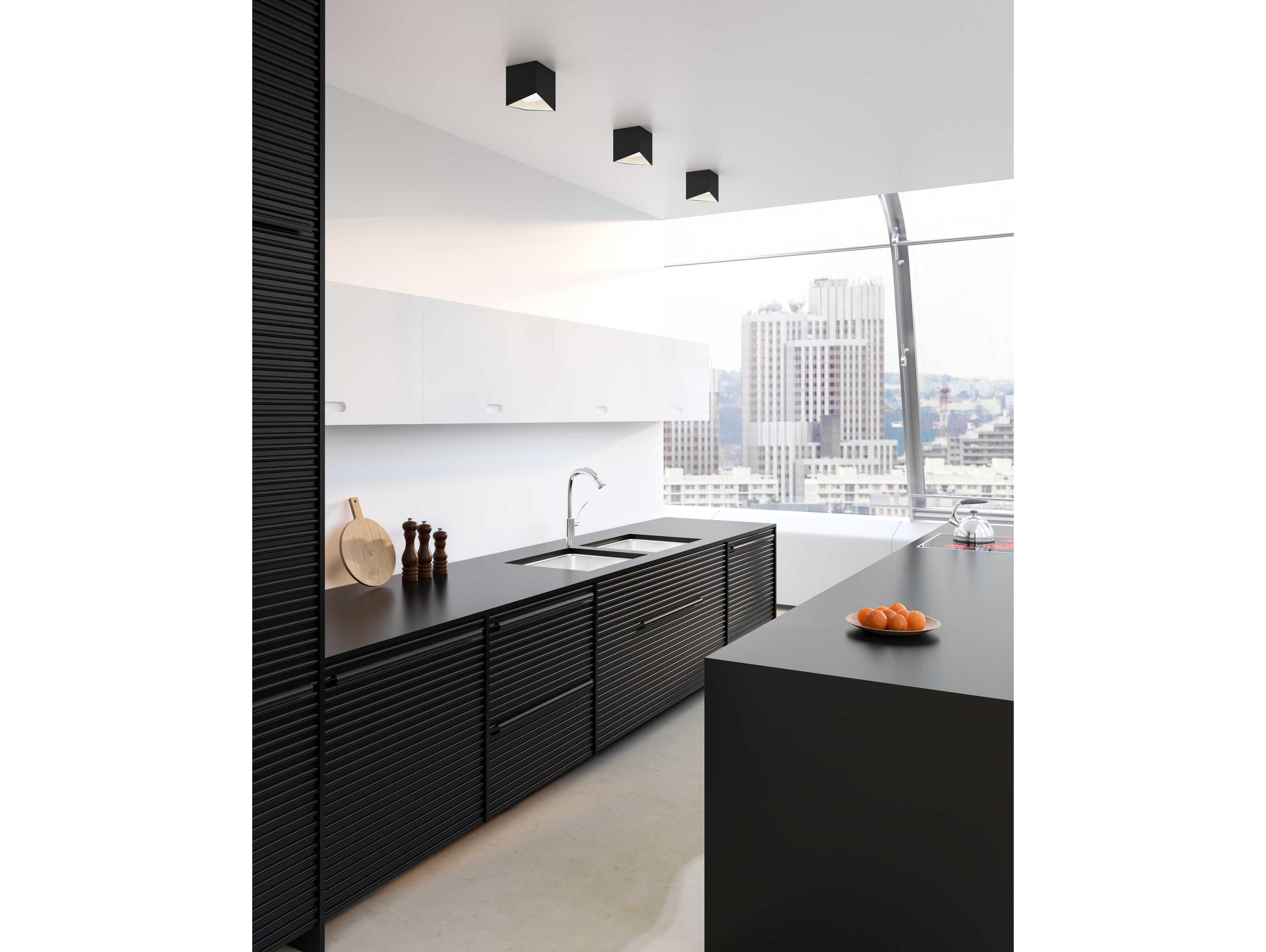 Kuzco Lighting Cubix Black White Flush Mount