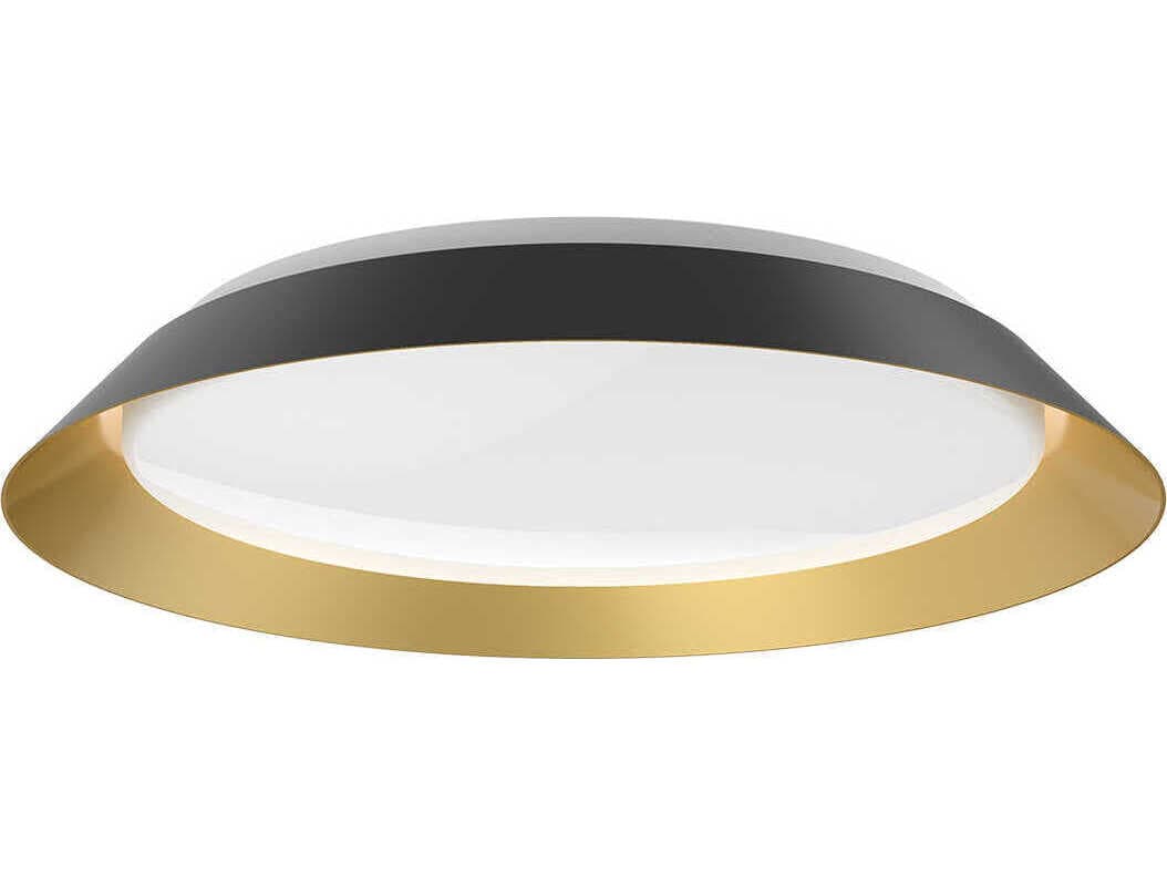 Kuzco Lighting Jasper Black Gold Round Flush Mount