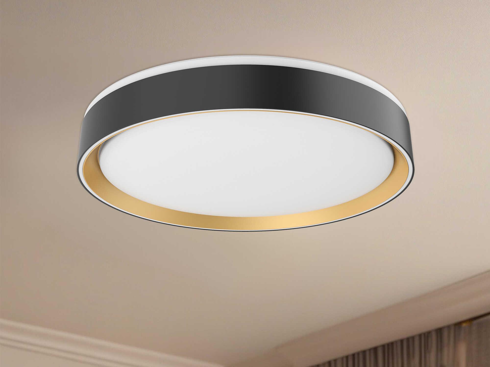 Kuzco Lighting Essex Black Gold Round Flush Mount