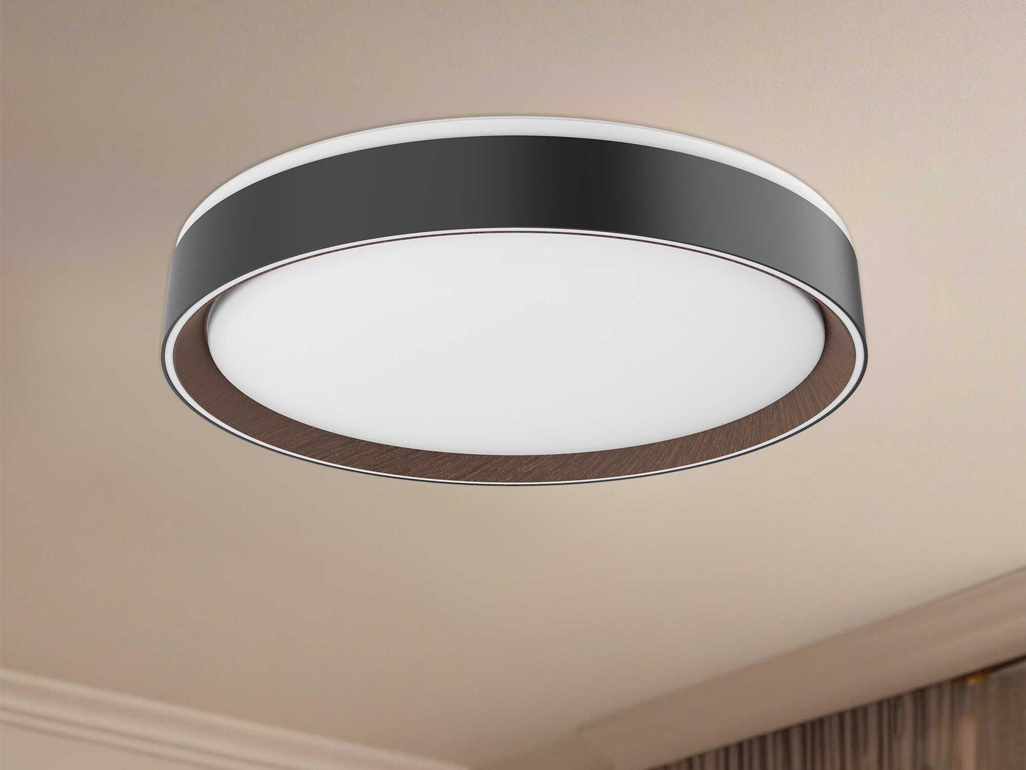 Kuzco Lighting Essex Black Walnut Round Flush Mount