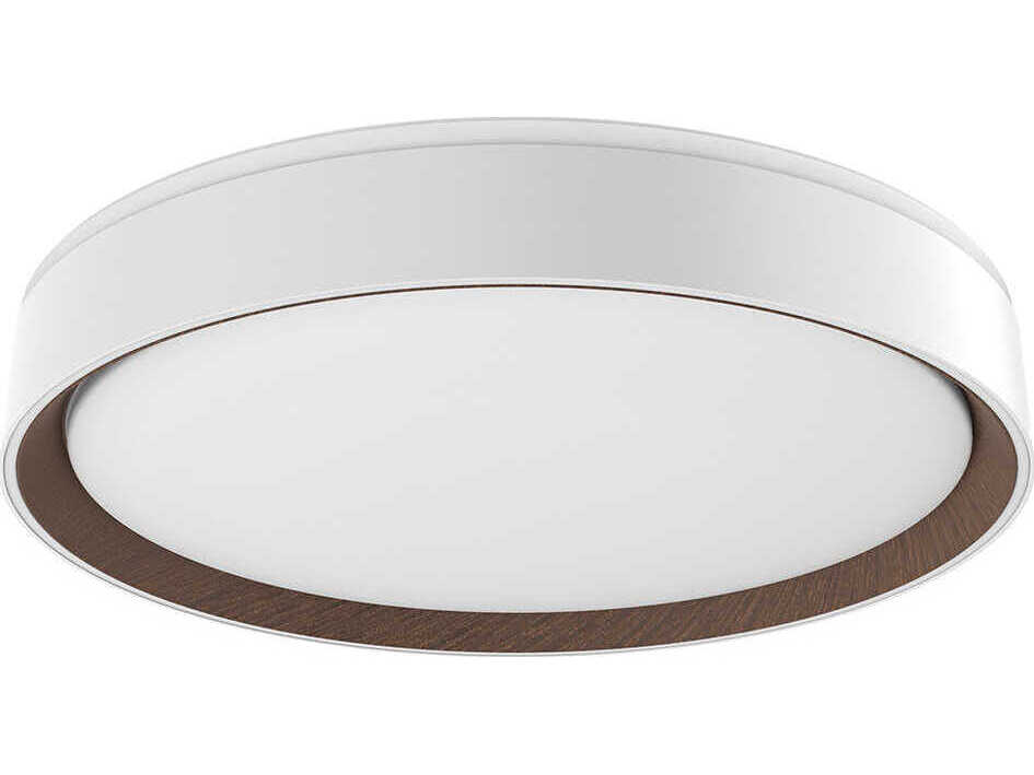 Kuzco Lighting Essex White Walnut Round Flush Mount