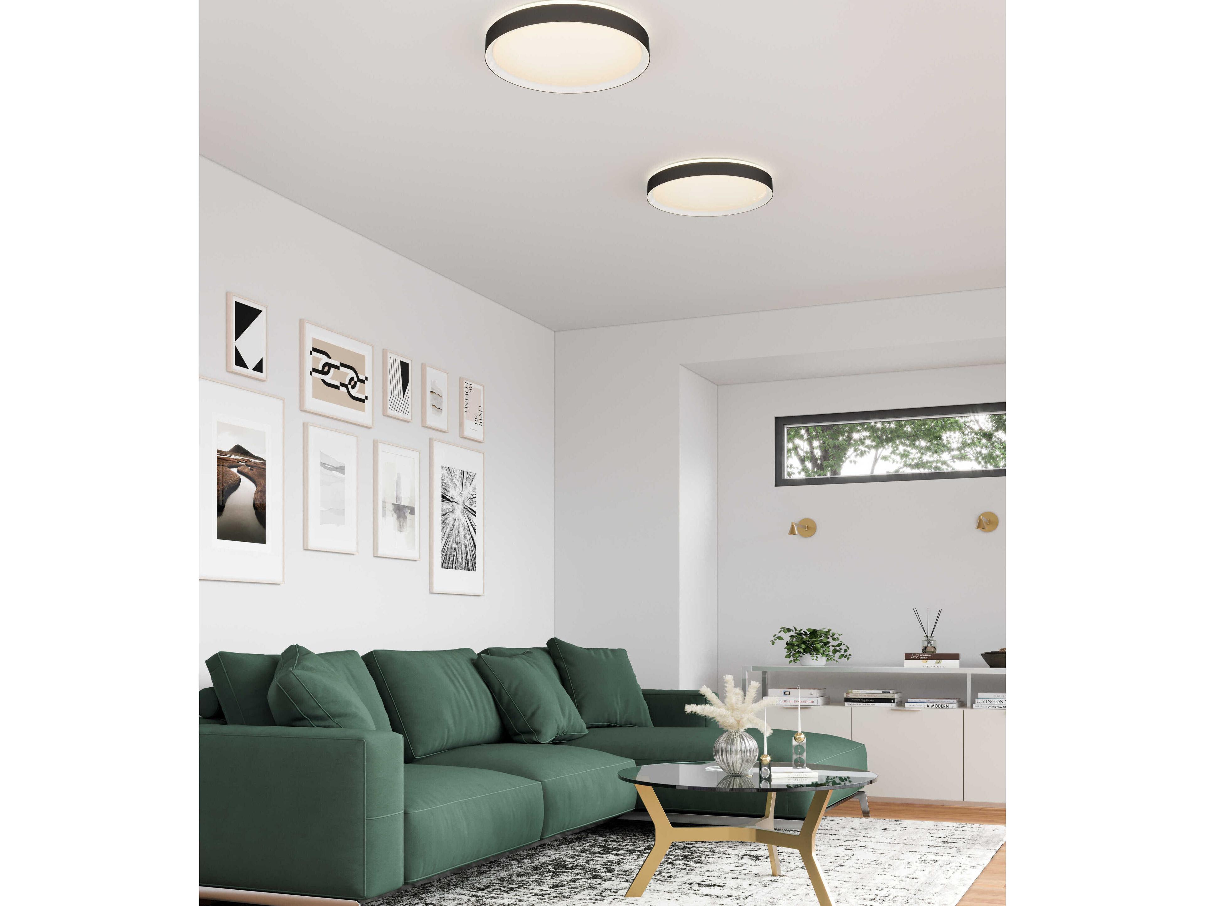 Kuzco Lighting Essex Black White Round Flush Mount