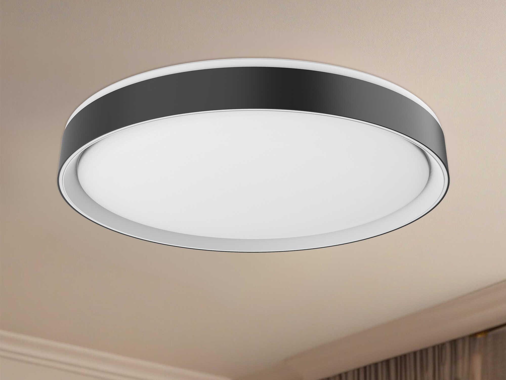Kuzco Lighting Essex Black White Round Flush Mount
