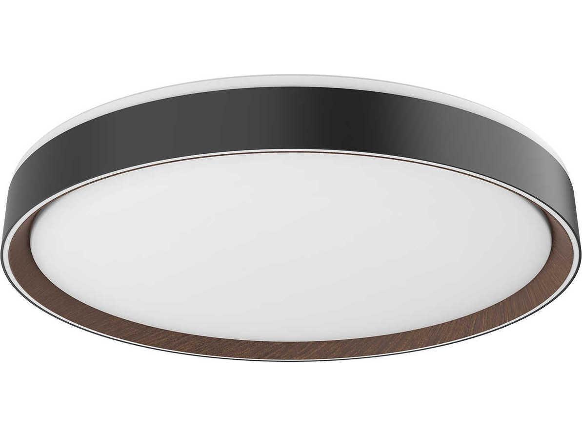 Kuzco Lighting Essex Black Walnut Round Flush Mount