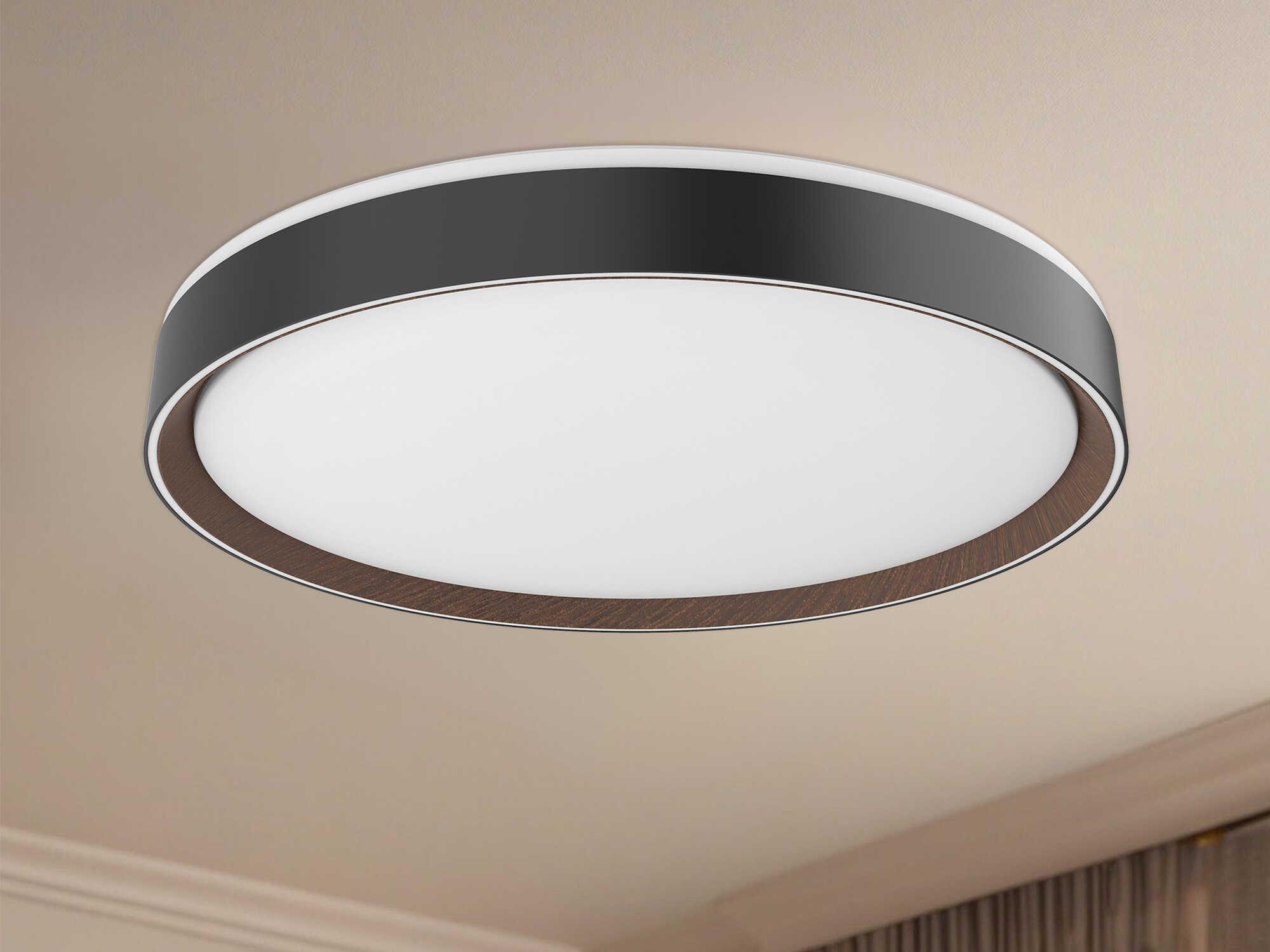 Kuzco Lighting Essex Black Walnut Round Flush Mount