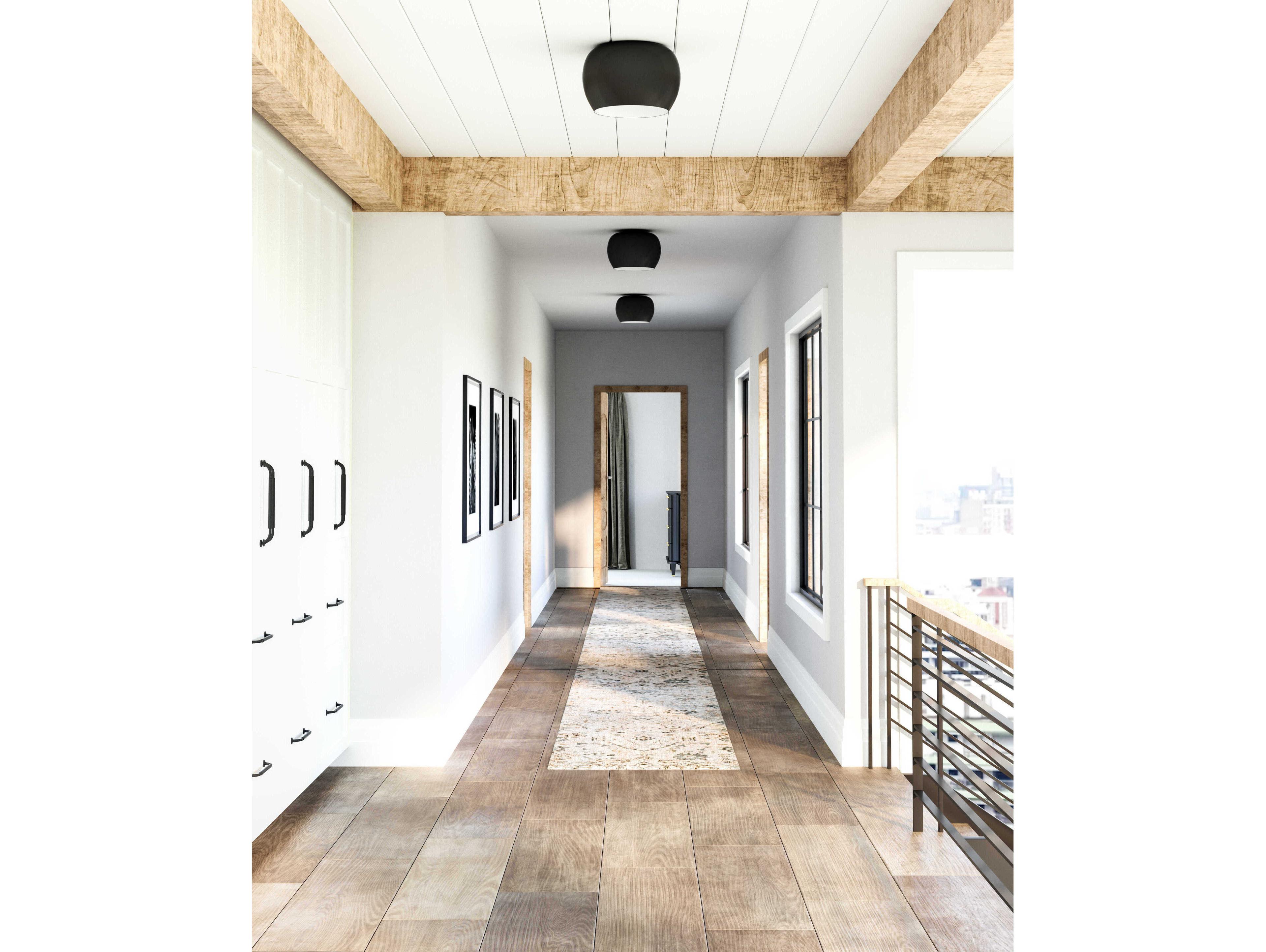 Kuzco Lighting Croft Black White Bowl Flush Mount