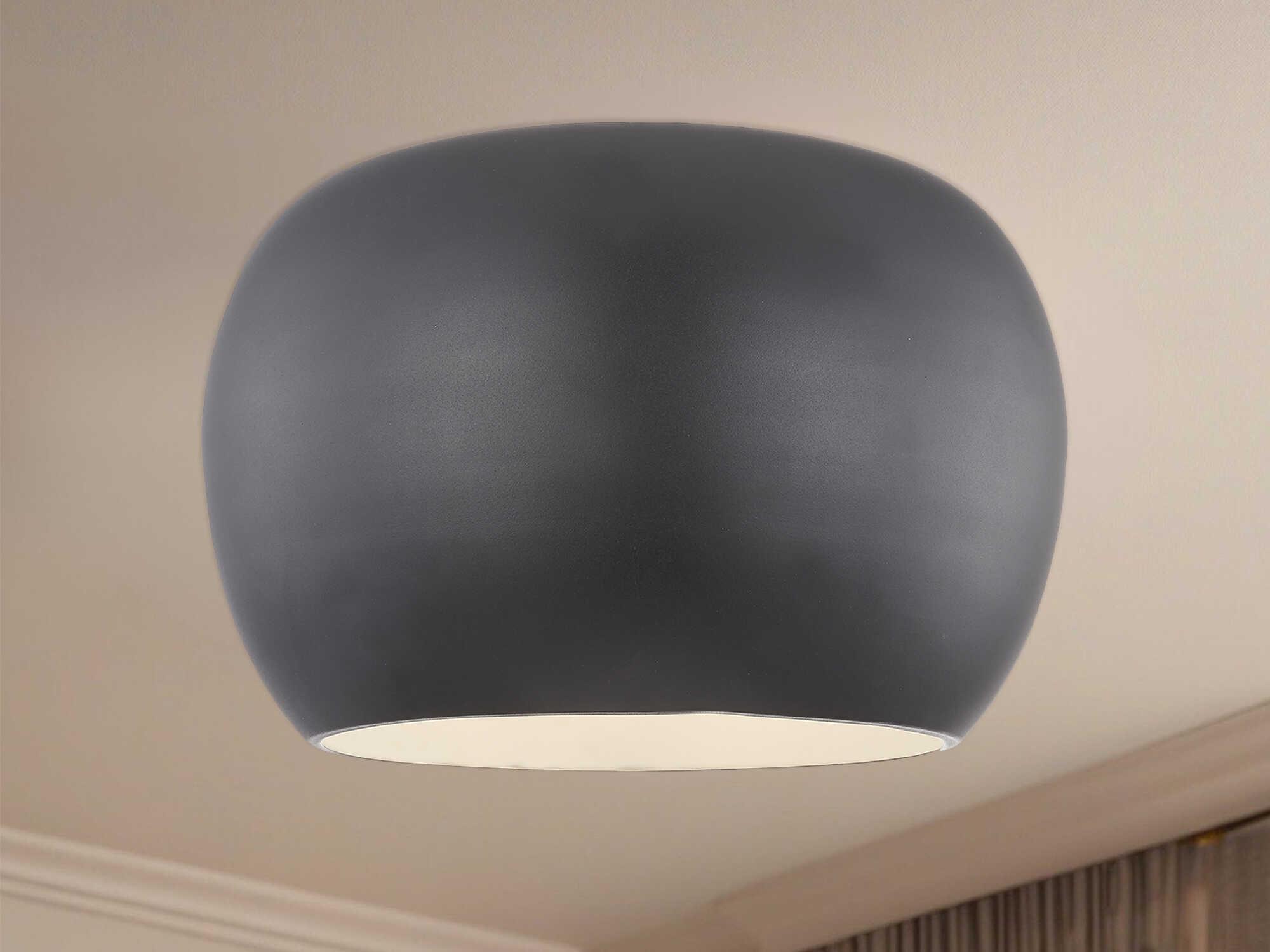 Kuzco Lighting Croft Black White Bowl Flush Mount