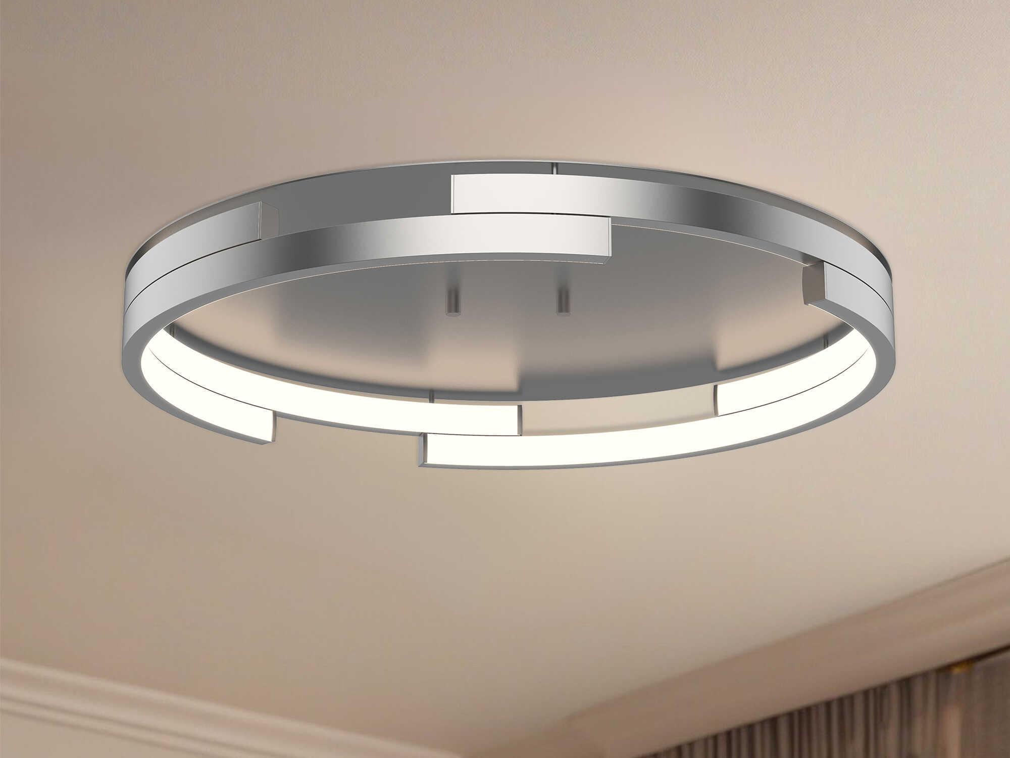 Kuzco Lighting Anello Minor Brushed Nickel Round Flush Mount