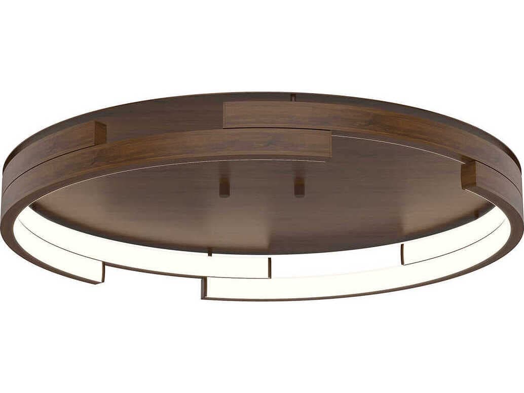 Kuzco Lighting Anello Minor Walnut Brown Round Flush Mount
