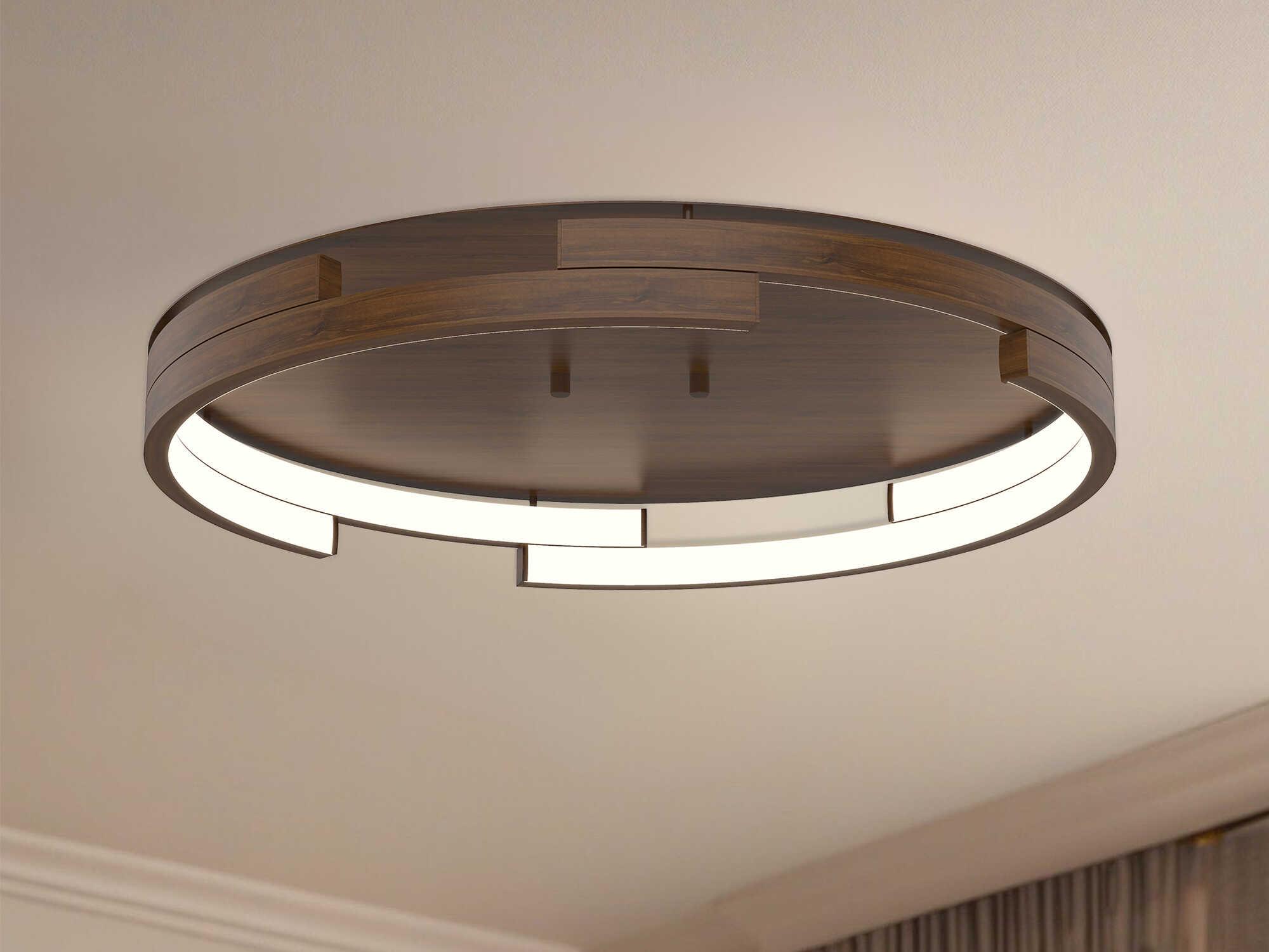 Kuzco Lighting Anello Minor Walnut Brown Round Flush Mount