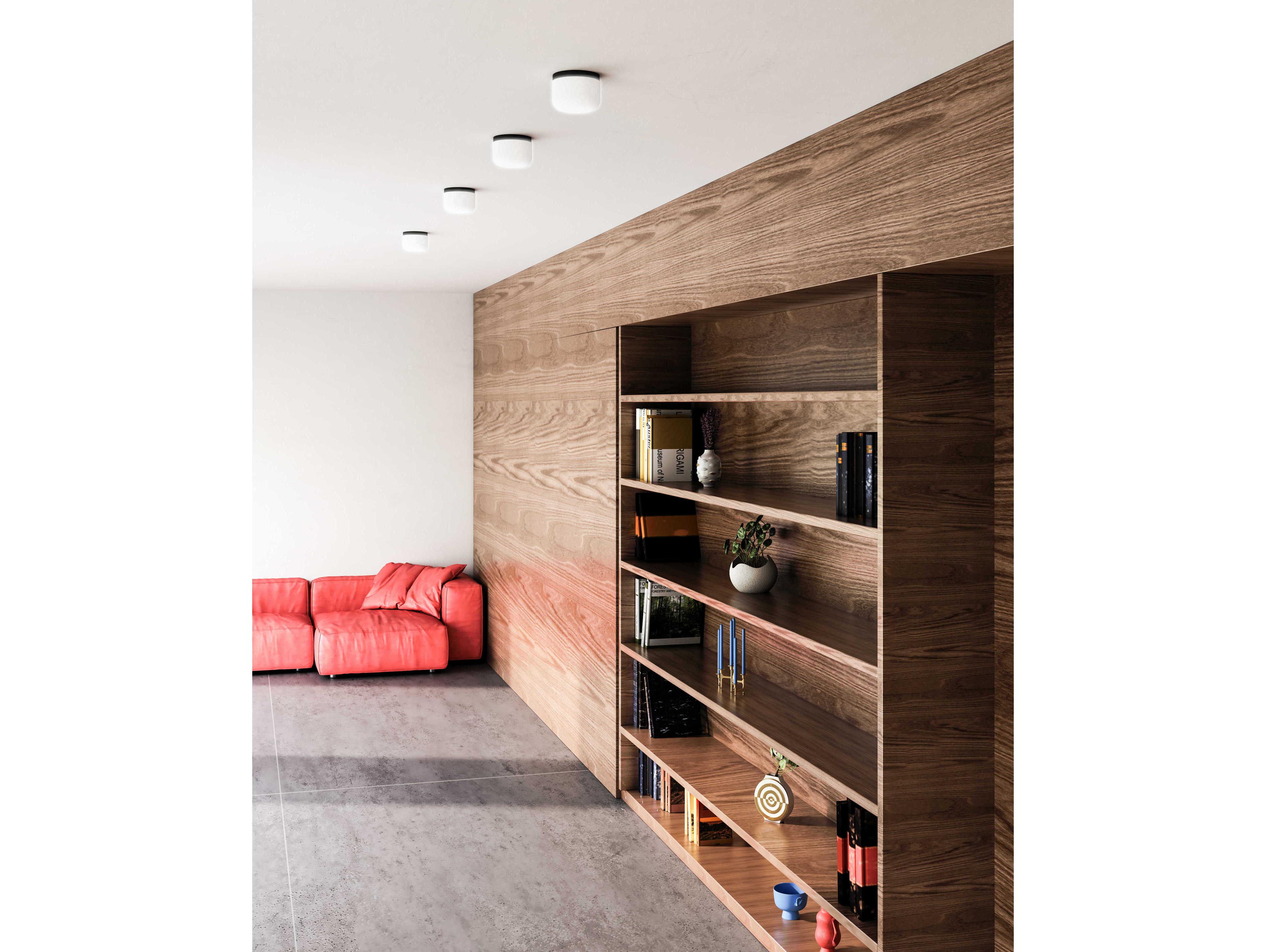 Kuzco Lighting Mel Black Drum Flush Mount