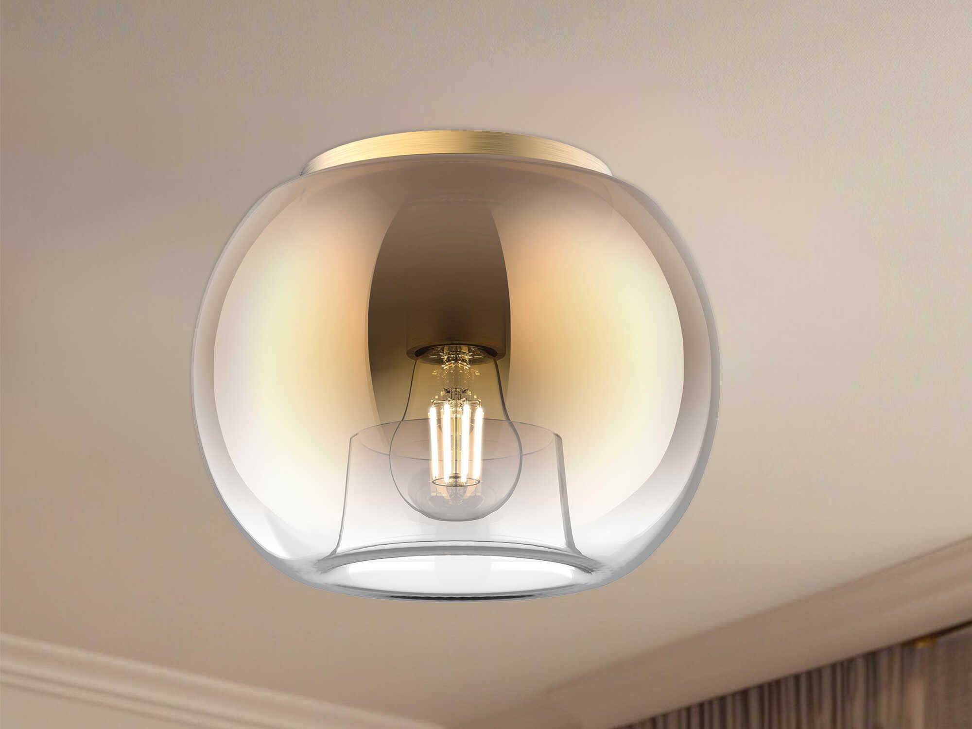 Kuzco Lighting Samar 1-Light Brushed Gold Copper Globe Flush Mount