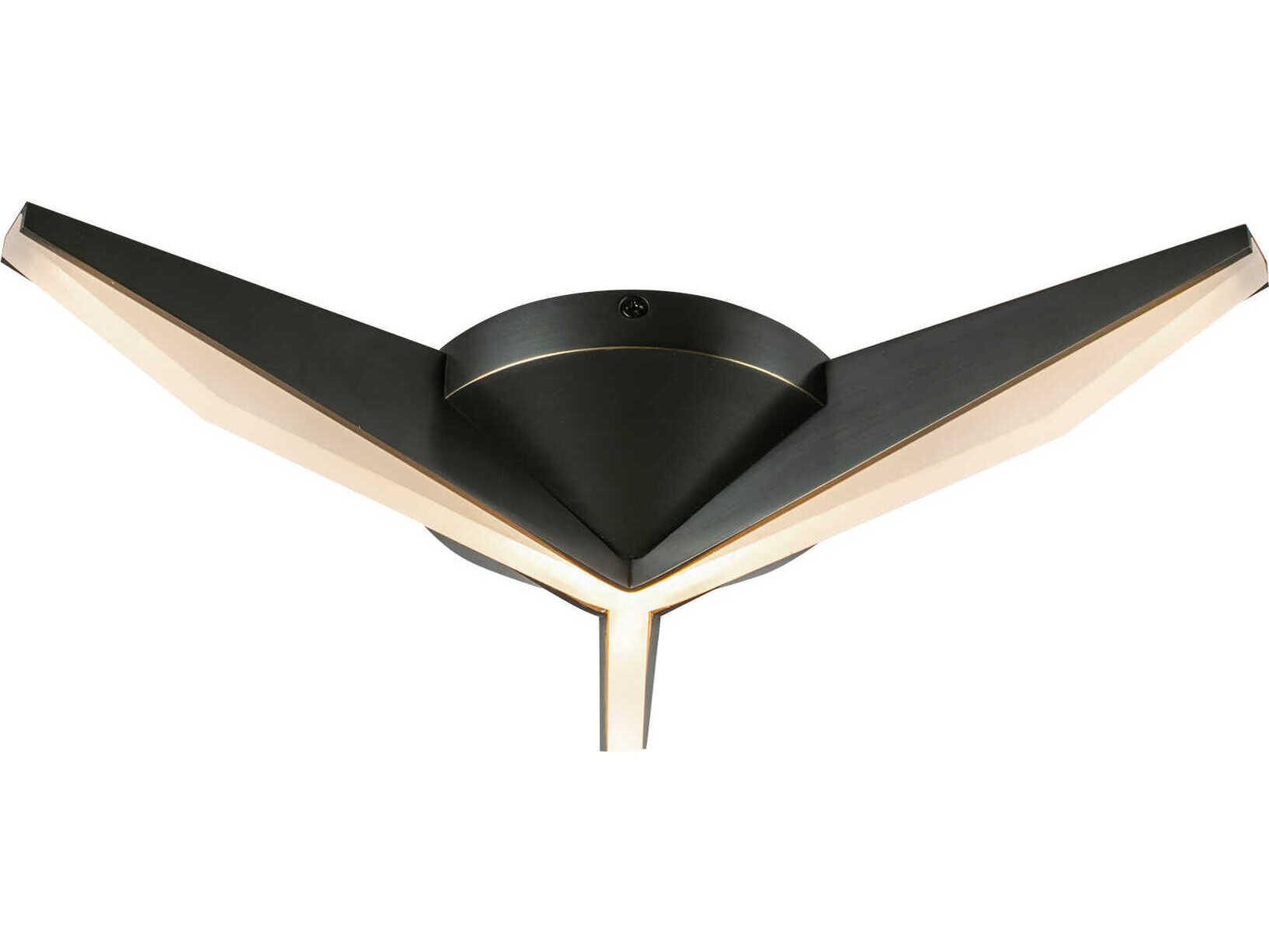 Kuzco Lighting Tachi Urban Bronze Black Geometric Flush Mount