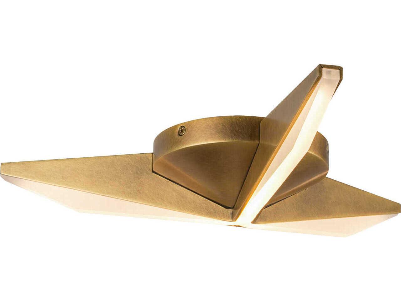 Kuzco Lighting Tachi Vintage Brass Geometric Flush Mount