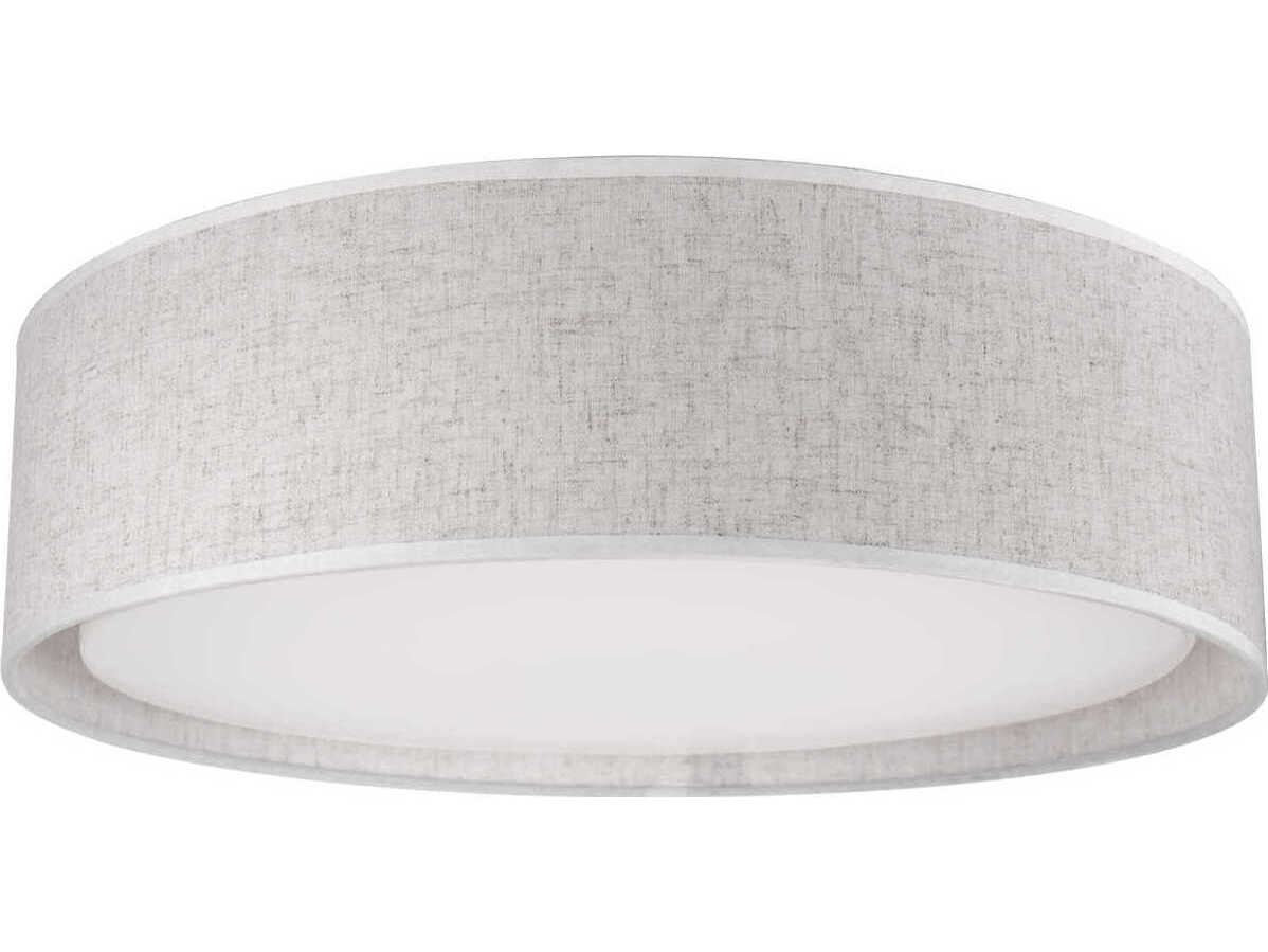 Kuzco Lighting Dalton Beige Brown Drum Flush Mount