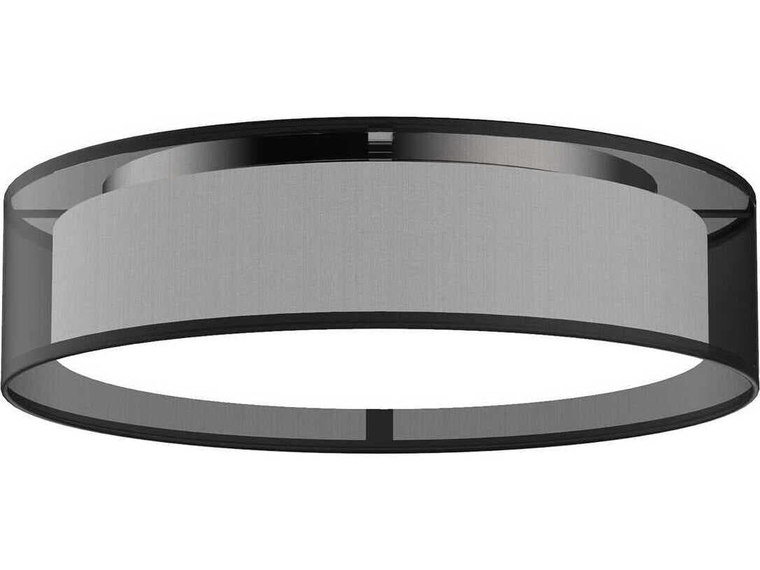 Kuzco Lighting Dalton Black Organza Drum Flush Mount
