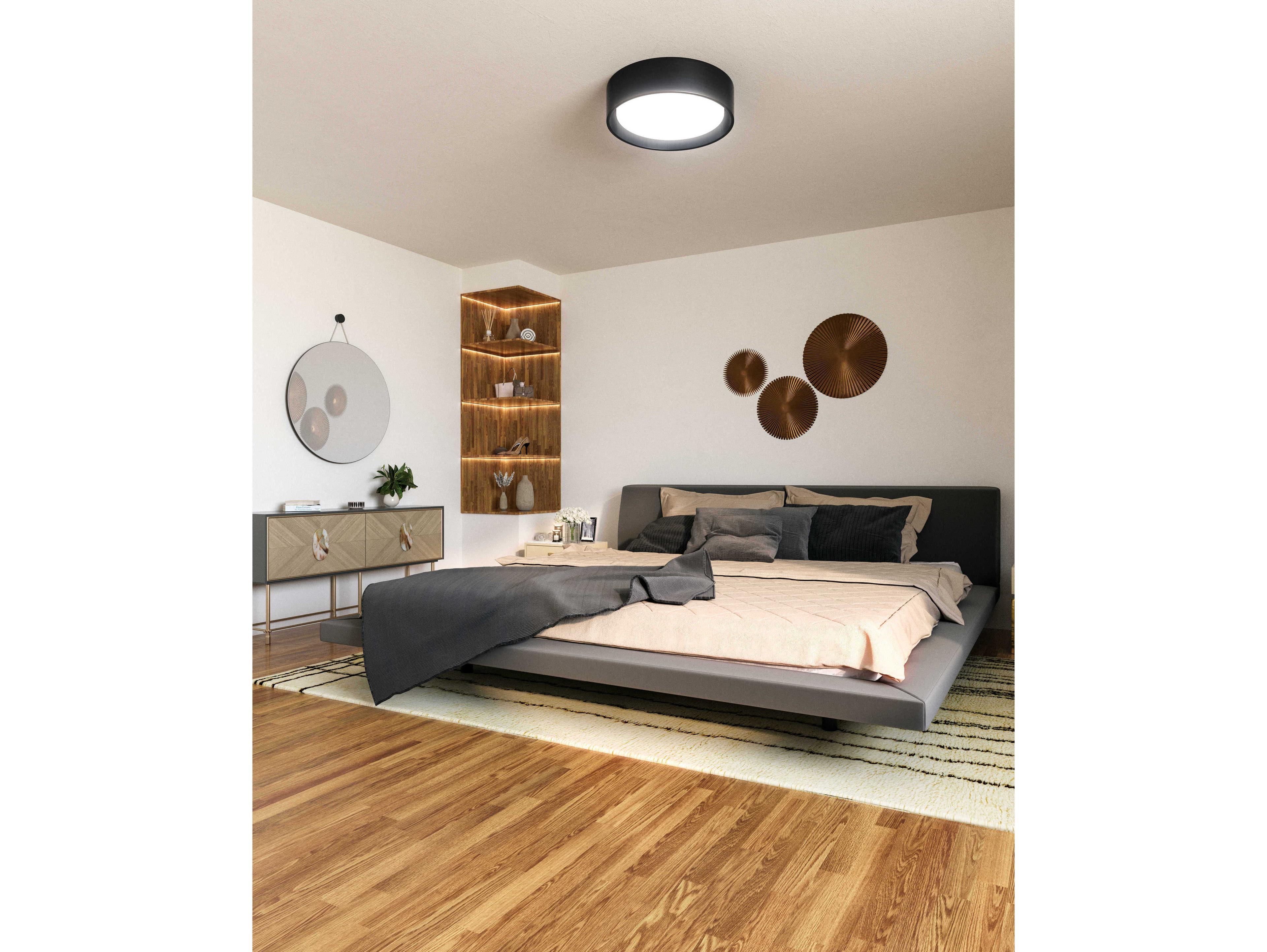 Kuzco Lighting Dalton Black Drum Flush Mount