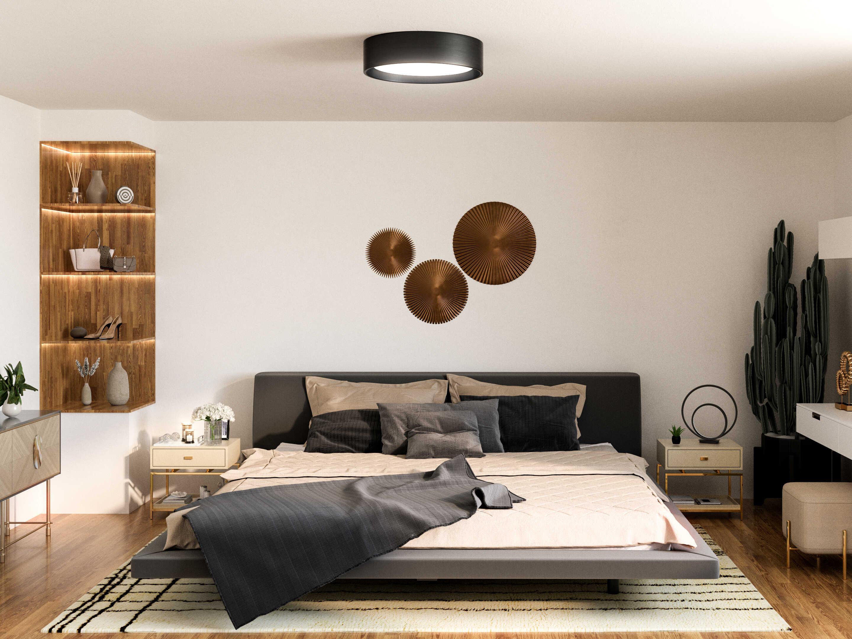 Kuzco Lighting Dalton Black Drum Flush Mount