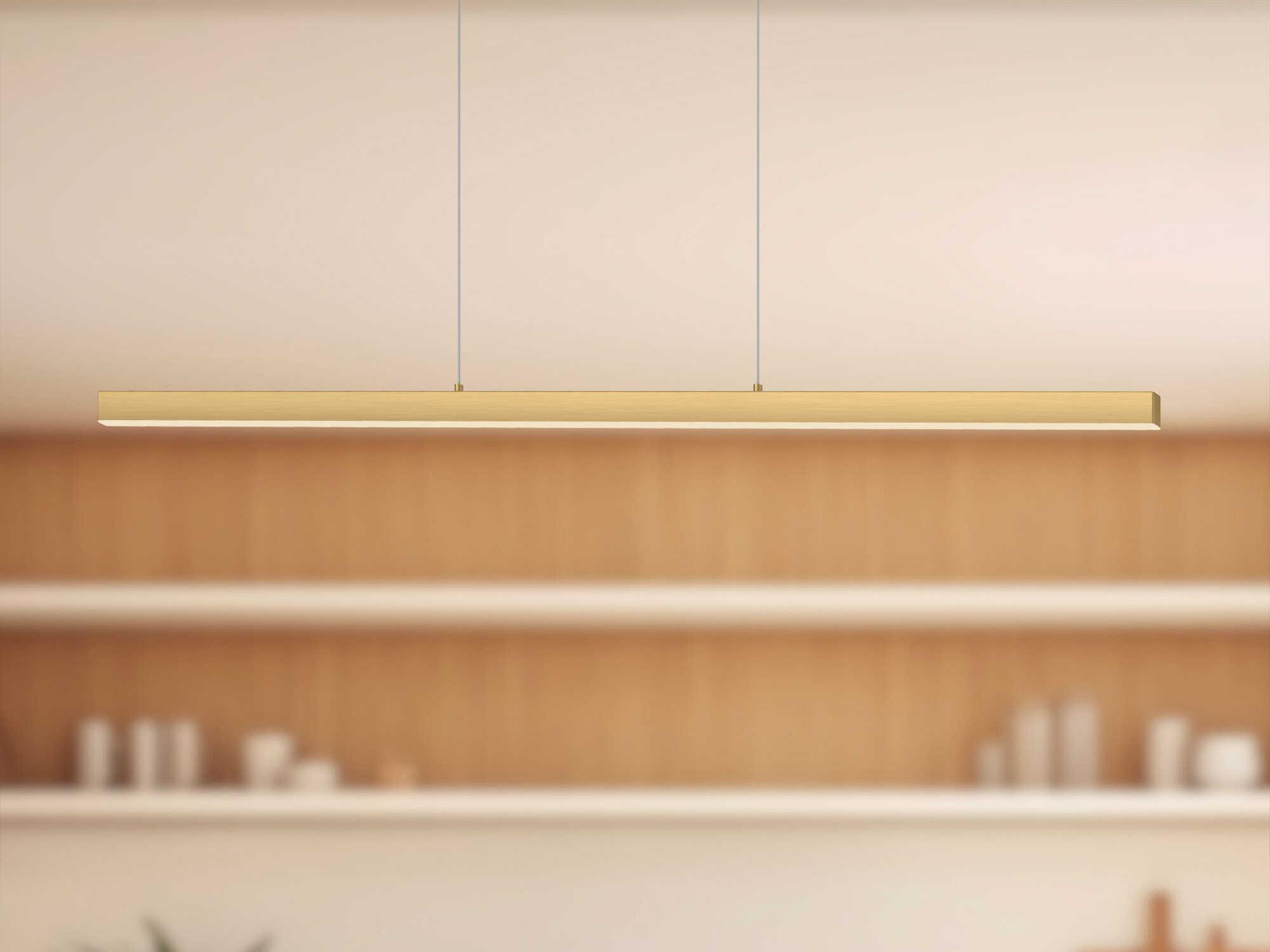 Kuzco Lighting Vega Brushed Gold Linear Island Pendant