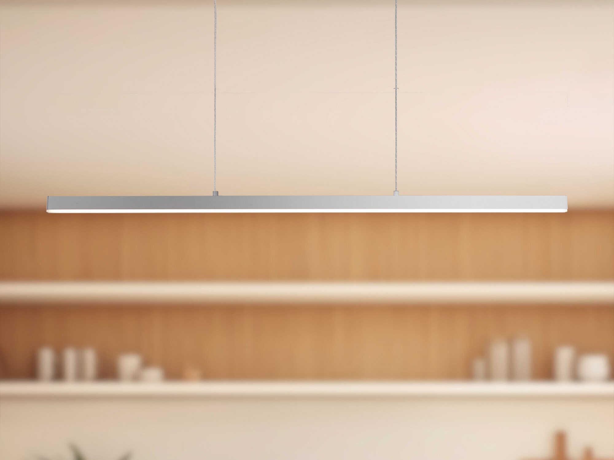 Kuzco Lighting Vega Brushed Nickel Linear Island Pendant