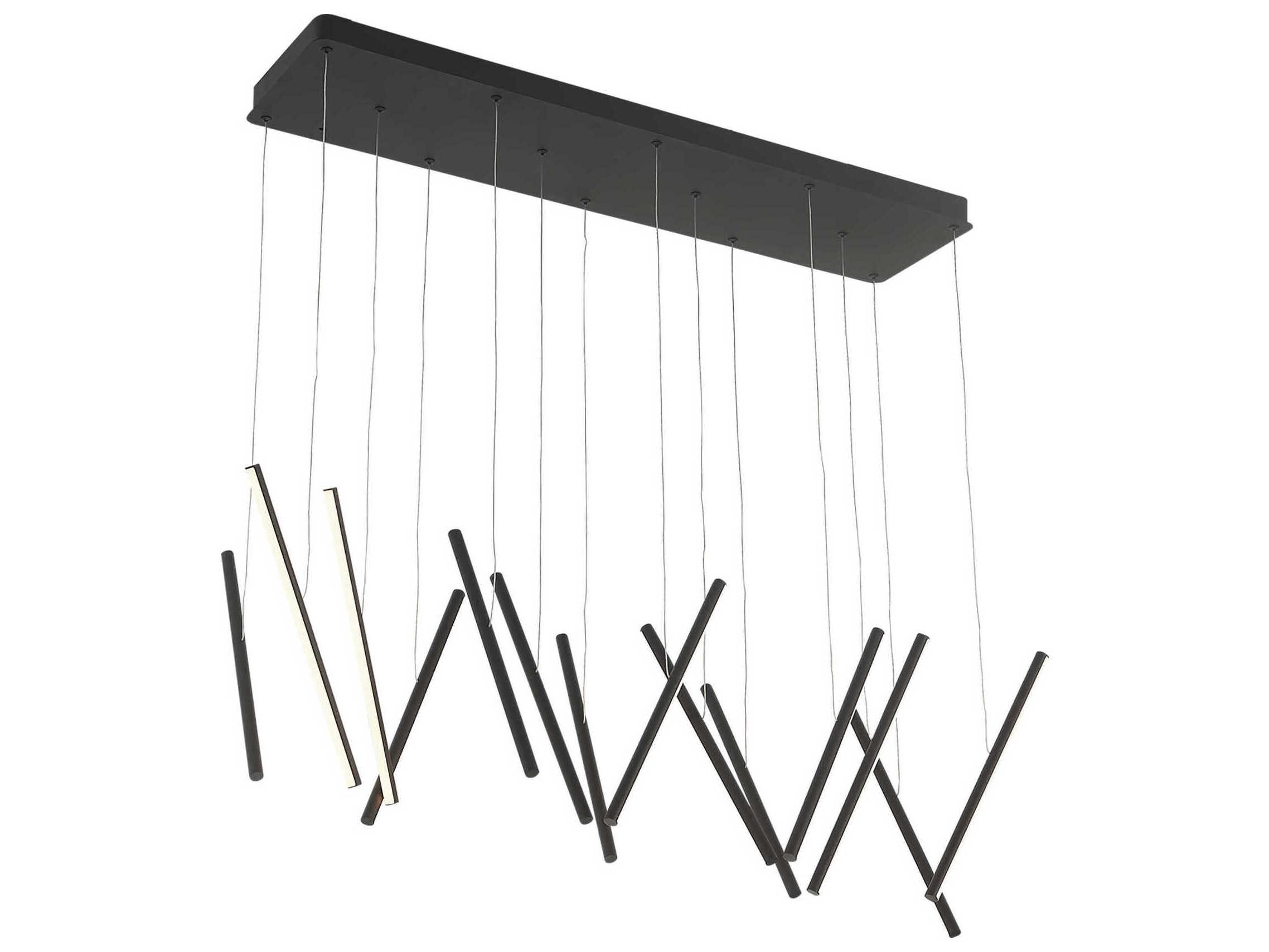 Kuzco Lighting Chute Black Linear Island Pendant