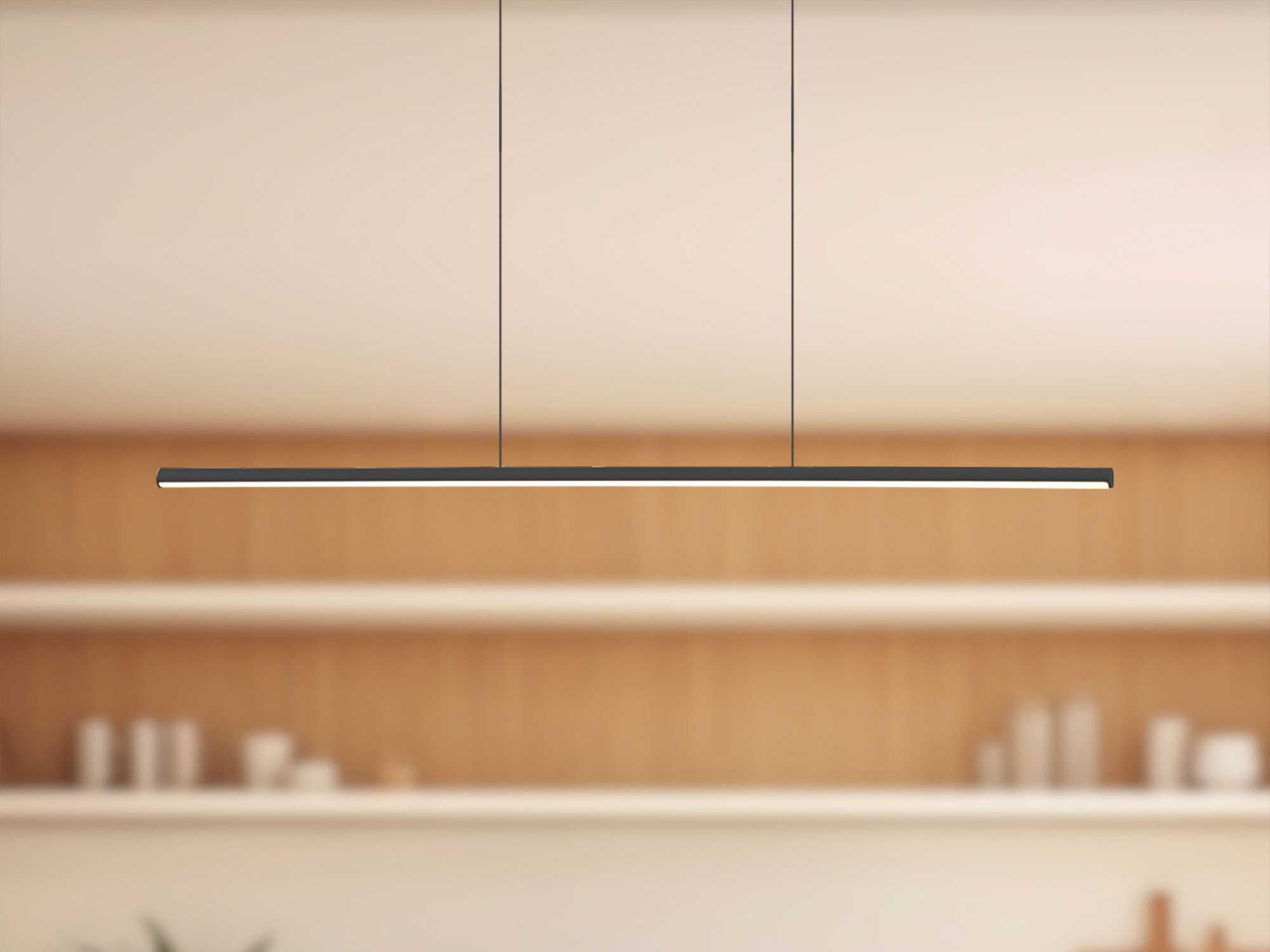 Kuzco Lighting Chute Black Linear Island Pendant