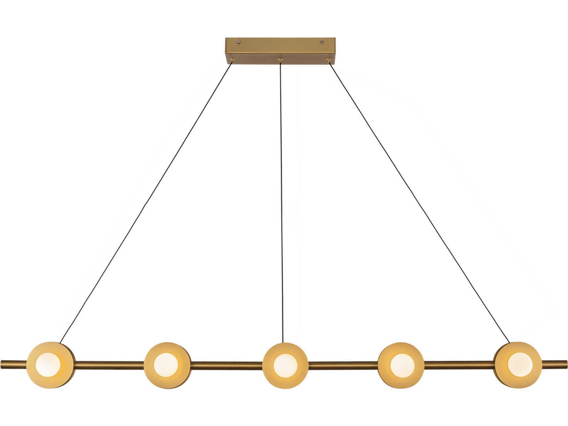Kuzco Lighting Elixir Brushed Gold Linear Island Pendant