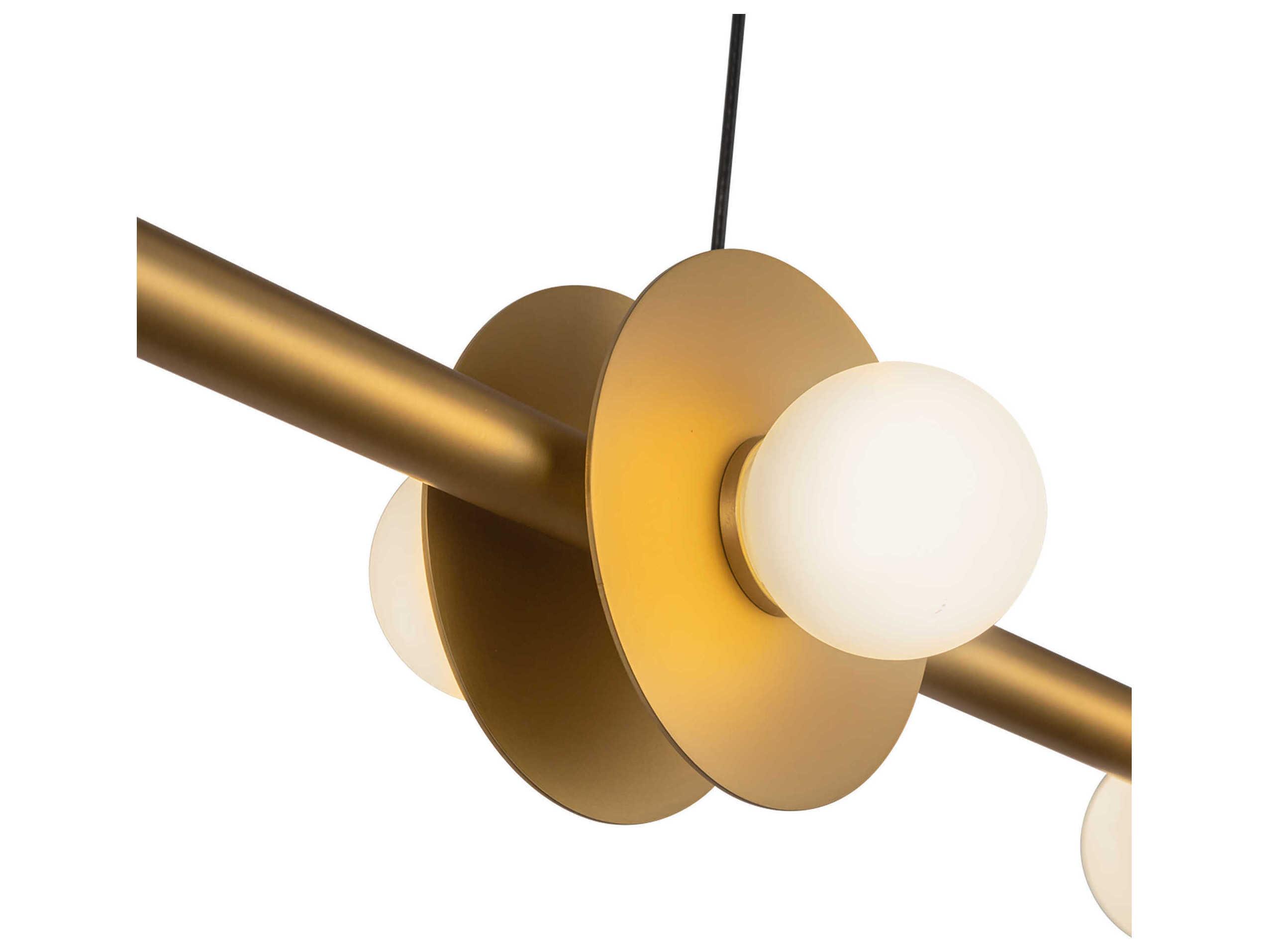 Kuzco Lighting Elixir Brushed Gold Linear Island Pendant