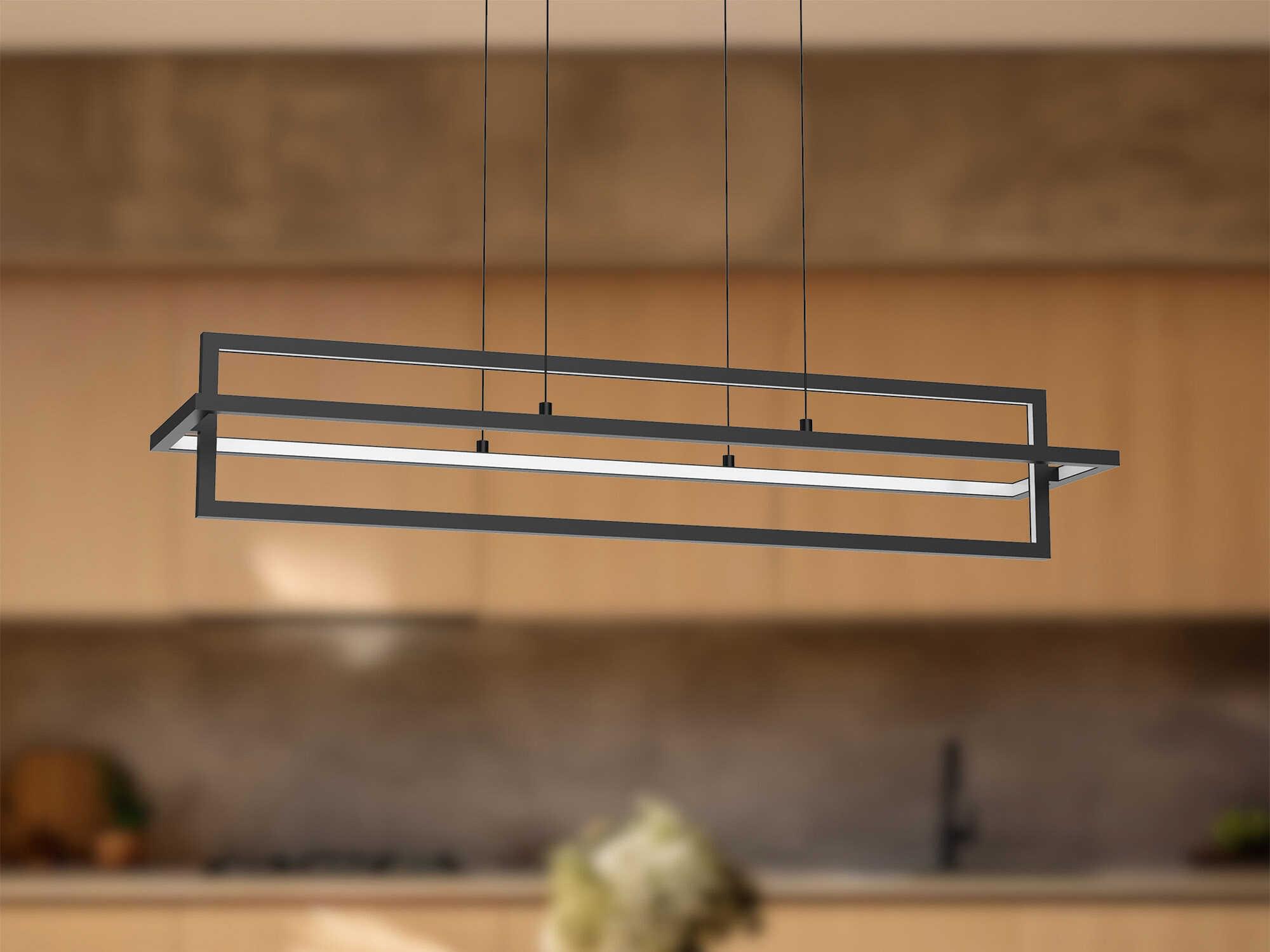 Kuzco Lighting Mondrian Black Geometric Linear Island Pendant