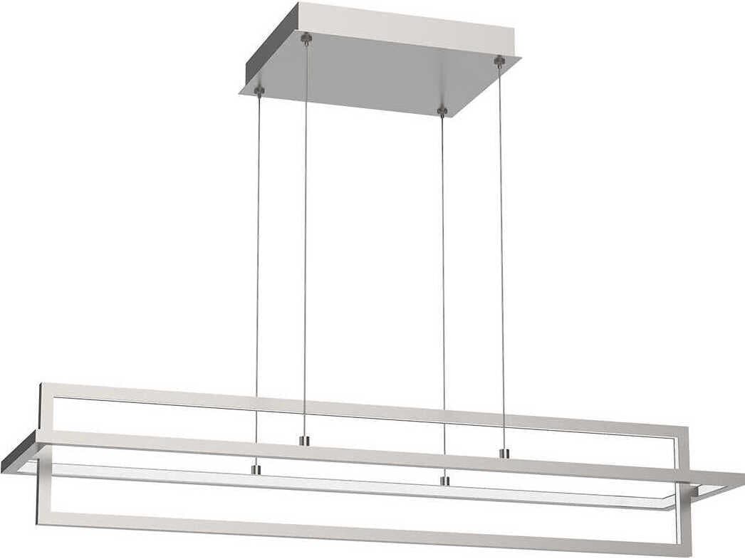 Kuzco Lighting Mondrian Brushed Nickel Geometric Linear Island Pendant