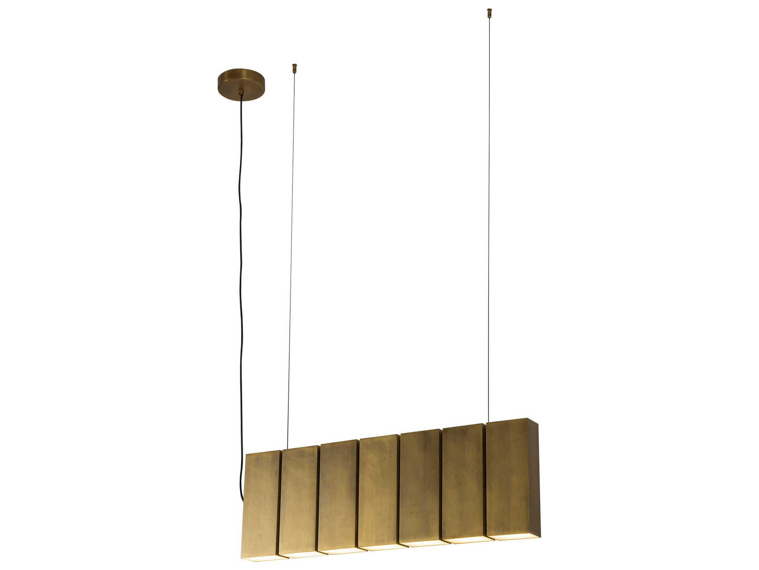 Kuzco Lighting Domino Vintage Brass Geometric Island Pendant