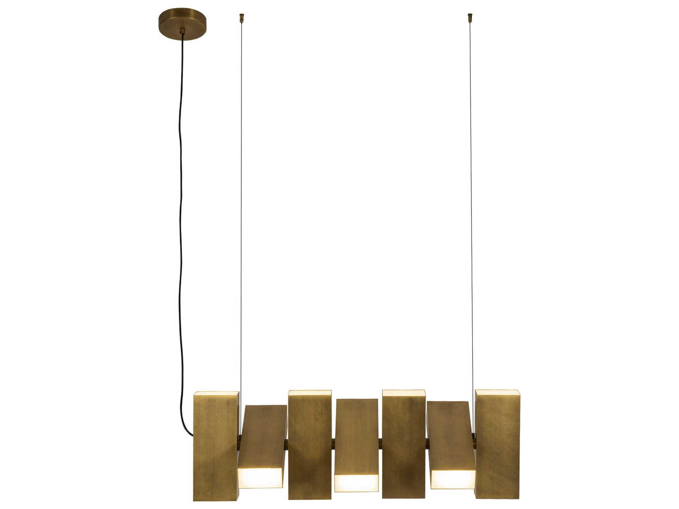 Kuzco Lighting Domino Vintage Brass Geometric Island Pendant