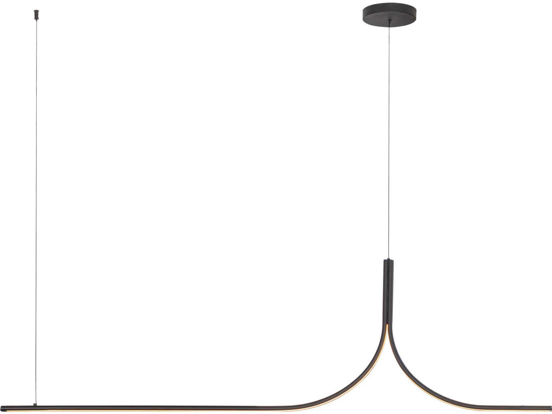 Kuzco Lighting Thread Black Linear Island Pendant