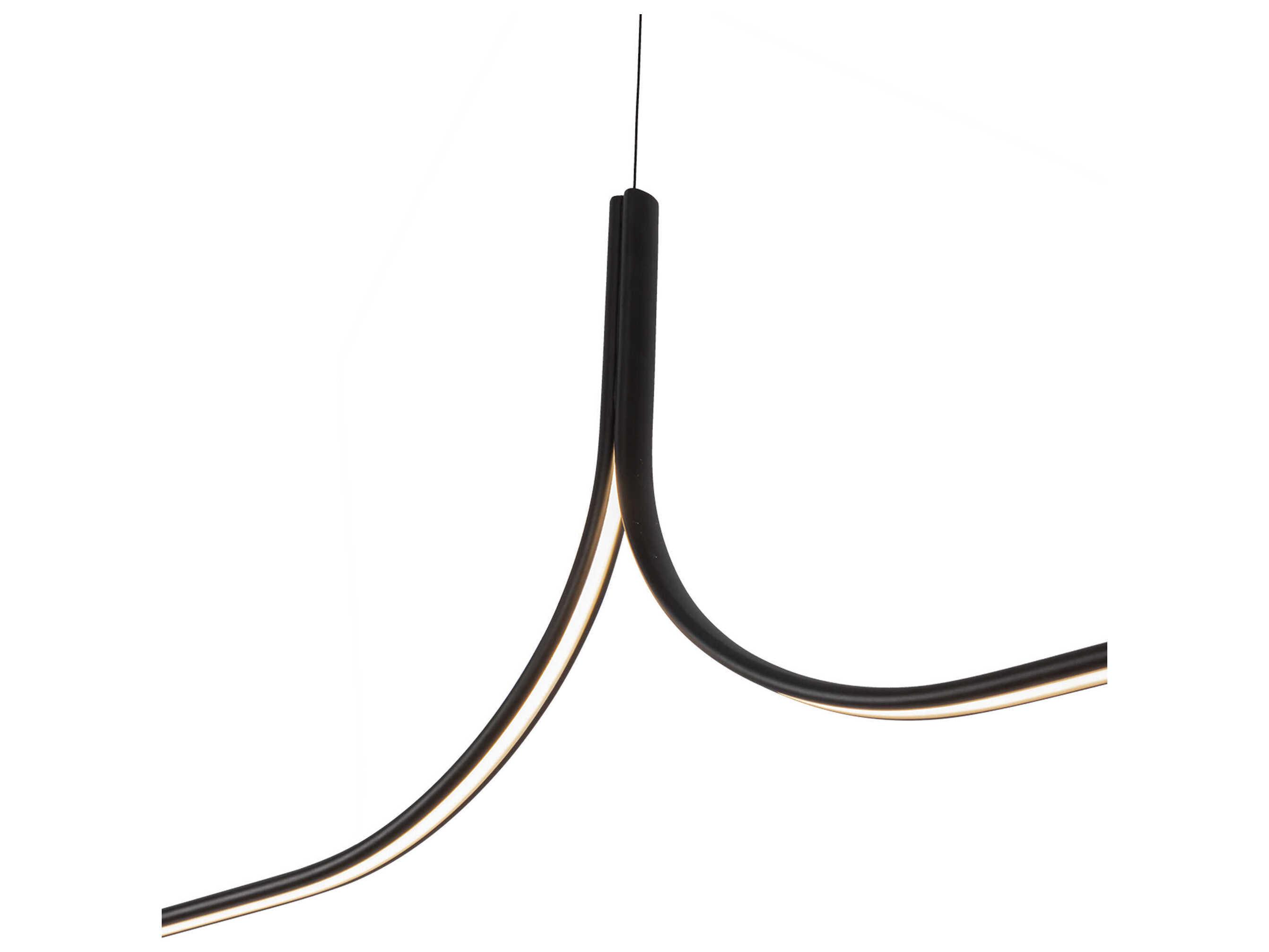 Kuzco Lighting Thread Black Linear Island Pendant