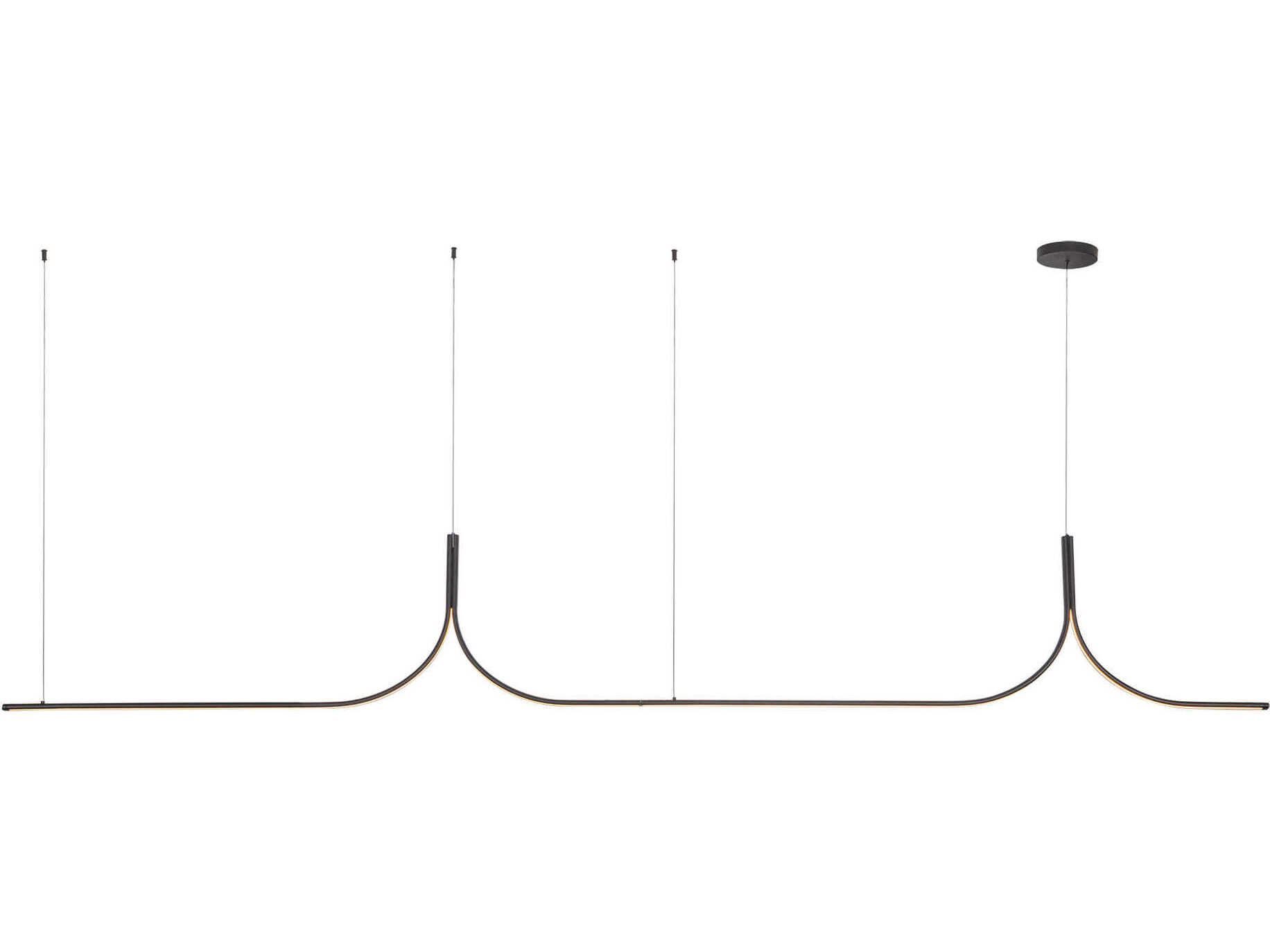 Kuzco Lighting Thread Black Linear Island Pendant