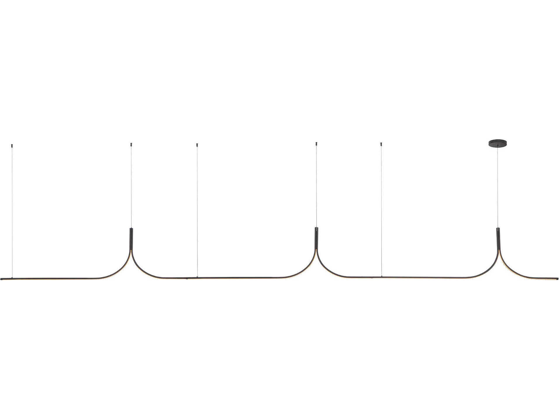 Kuzco Lighting Thread Black Linear Island Pendant