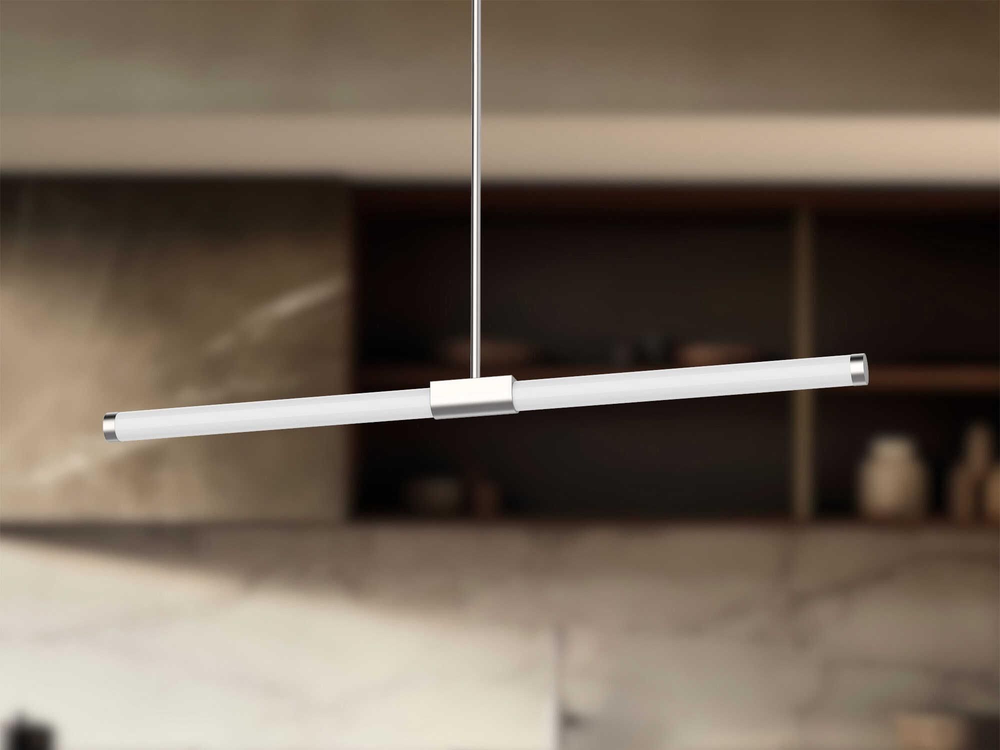 Kuzco Lighting Akari Brushed Nickel Linear Island Pendant