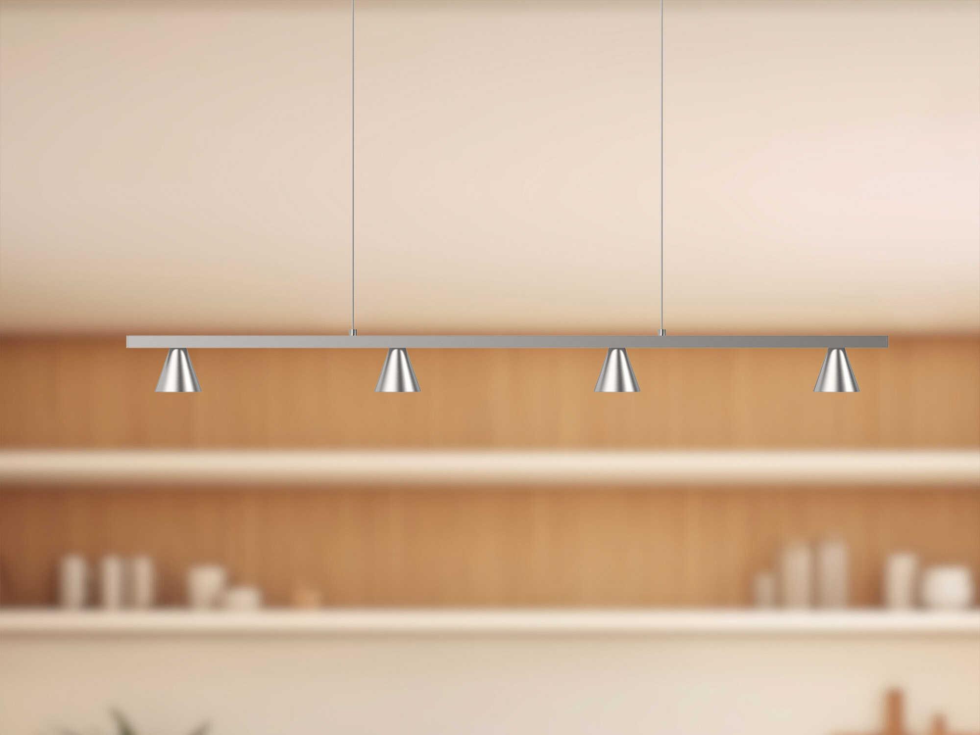 Kuzco Lighting Dune Brushed Nickel Linear Island Pendant