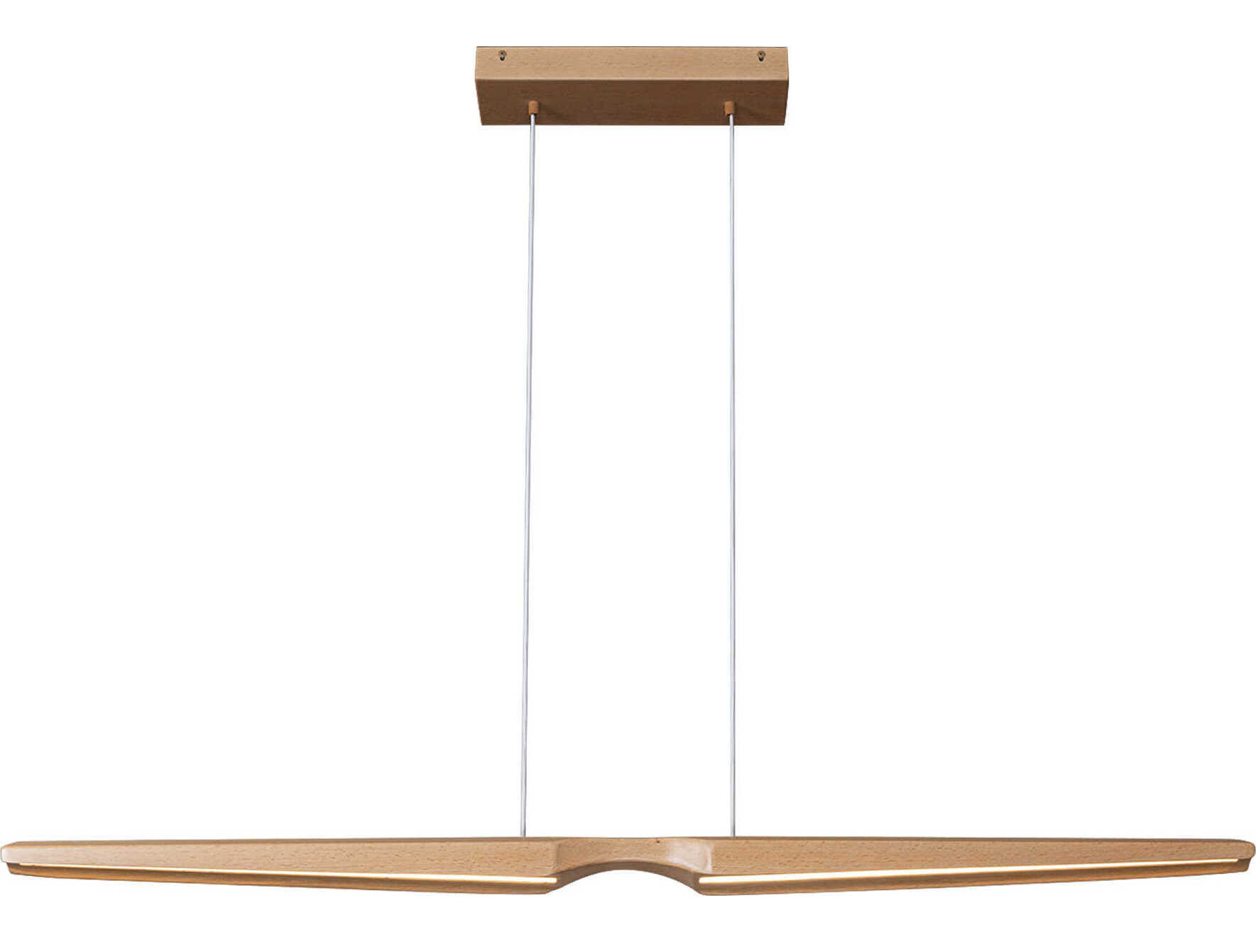 Kuzco Lighting Dakota Beech Wood Brown Linear Island Pendant