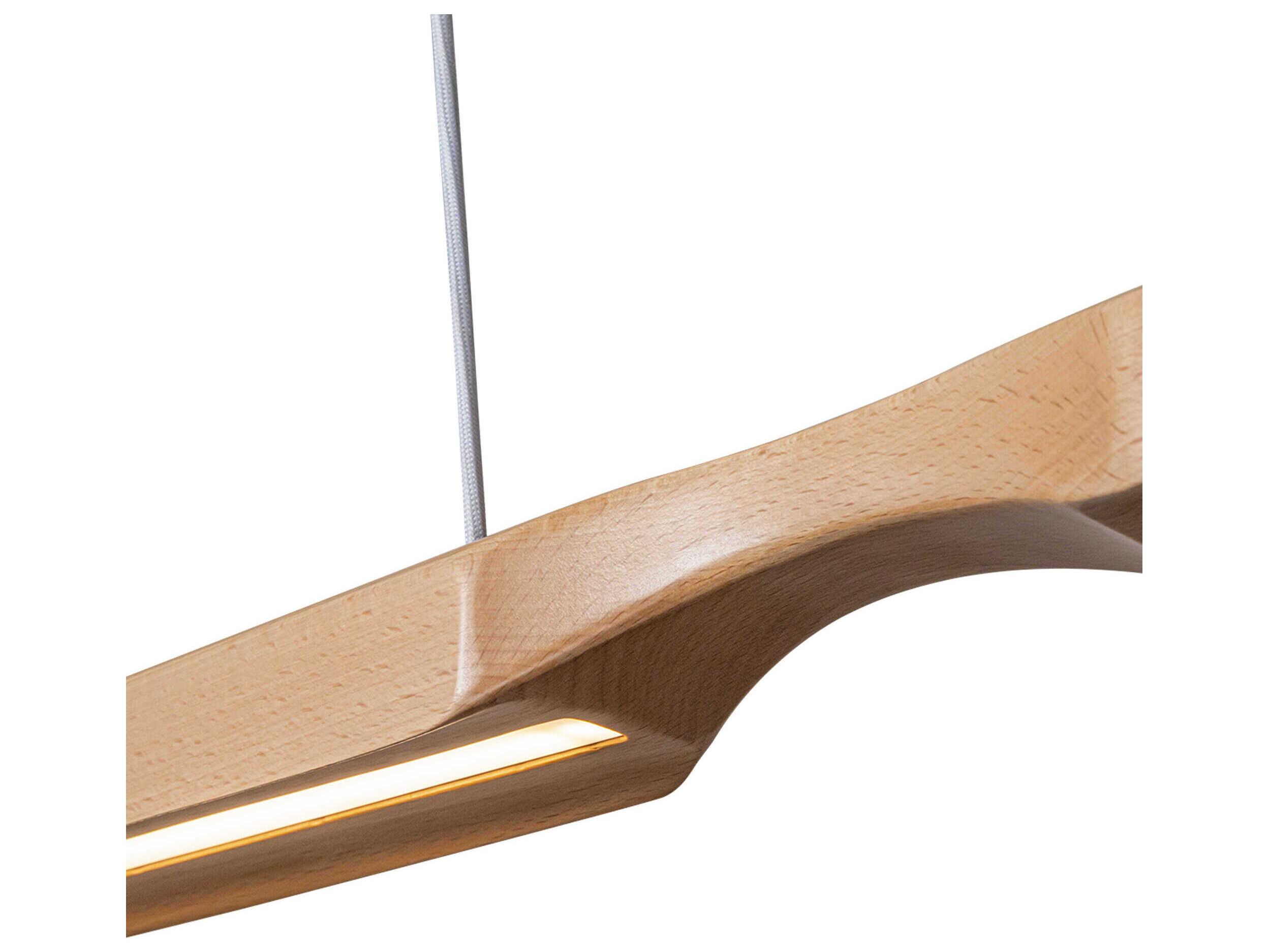 Kuzco Lighting Dakota Beech Wood Brown Linear Island Pendant