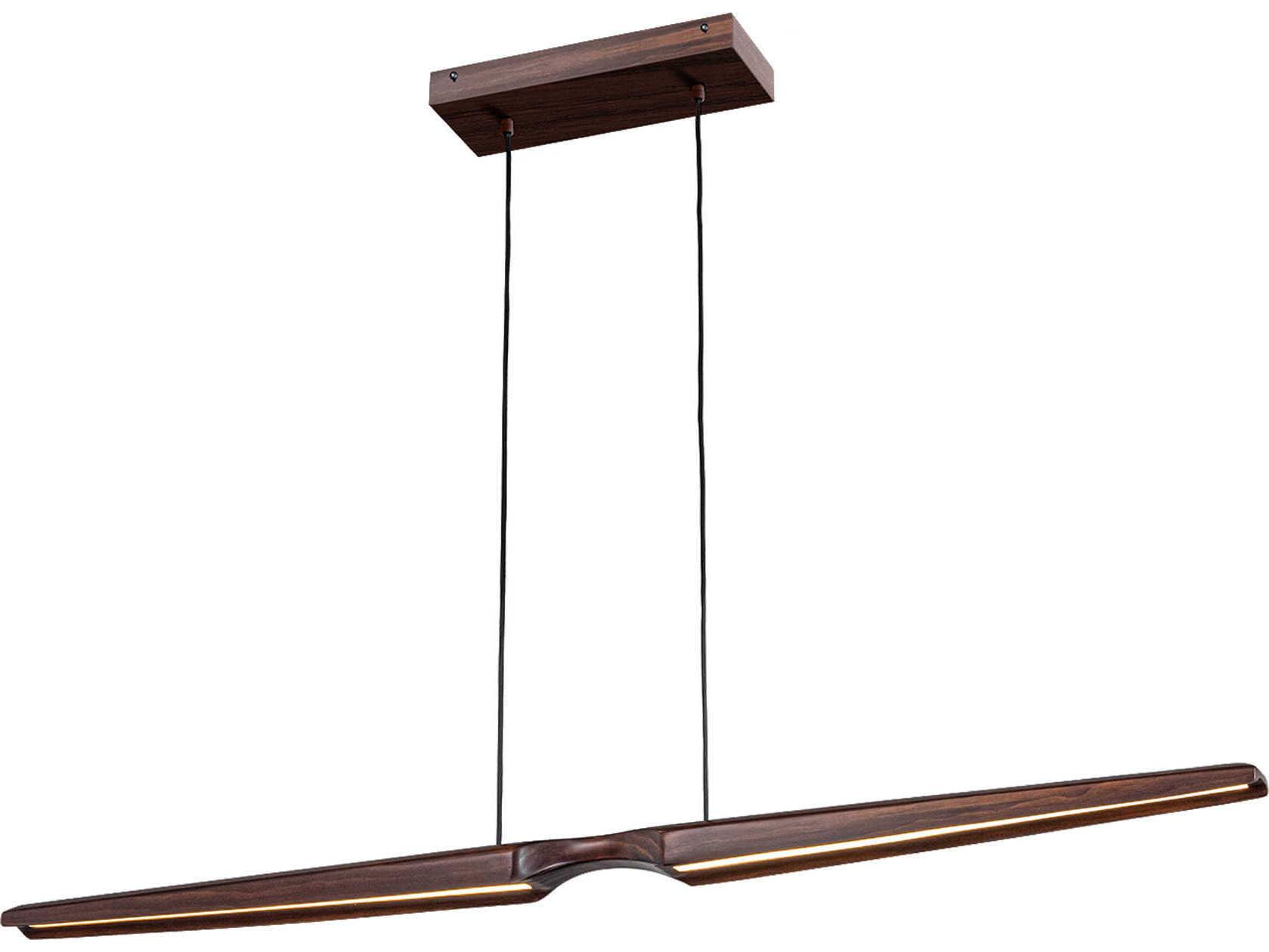 Kuzco Lighting Dakota Walnut Wood Linear Island Pendant