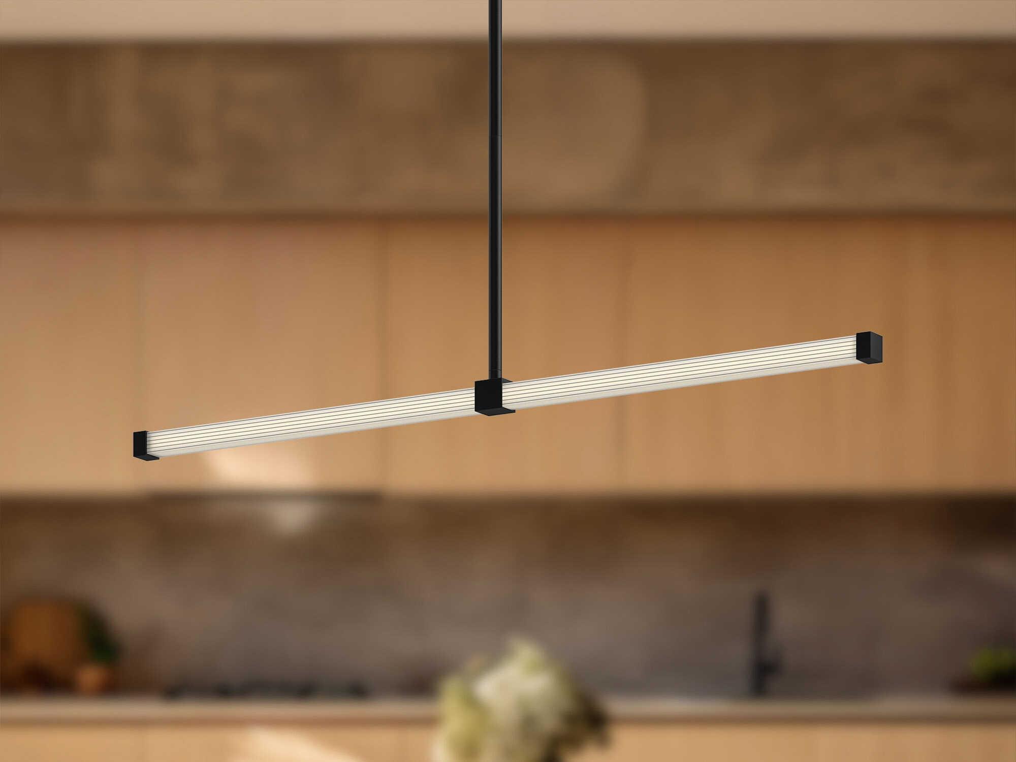 Kuzco Lighting Blade Black Linear Island Pendant